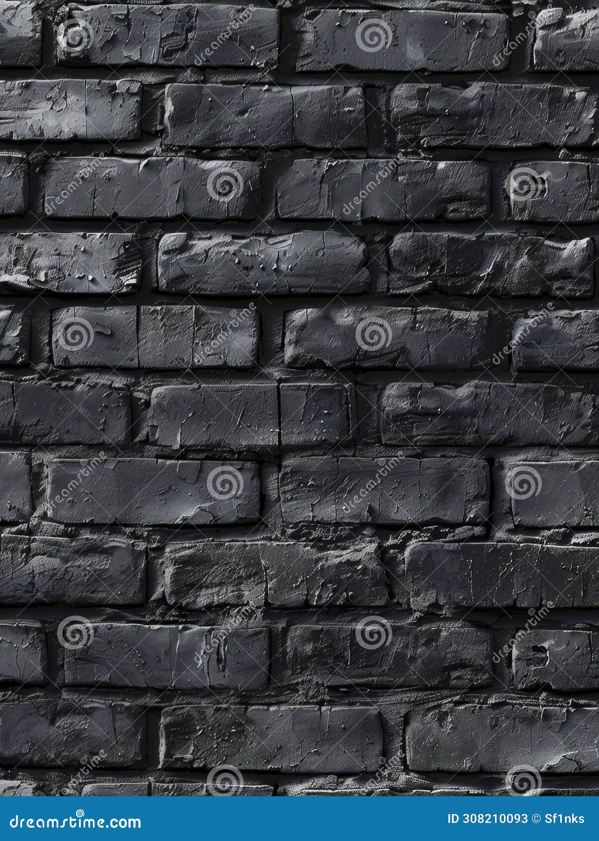 This Noir Brick Wall Glistens with a Reflective Sheen, Adding a Layer
