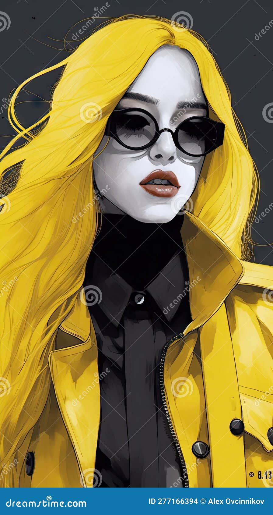 https://thumbs.dreamstime.com/z/noir-comic-art-anime-aesthetic-girl-yellow-glasses-covered-sunglasses-perfect-posters-web-generative-ai-277166394.jpg