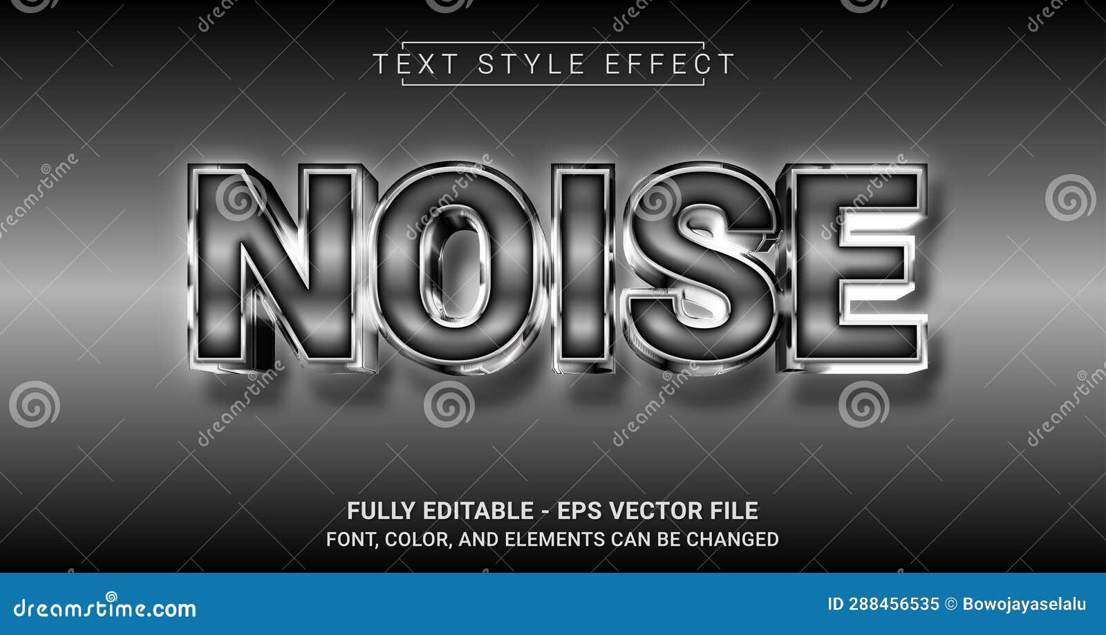 Noise Text Style Effect. Editable Graphic Text Template Stock Vector Illustration of vector