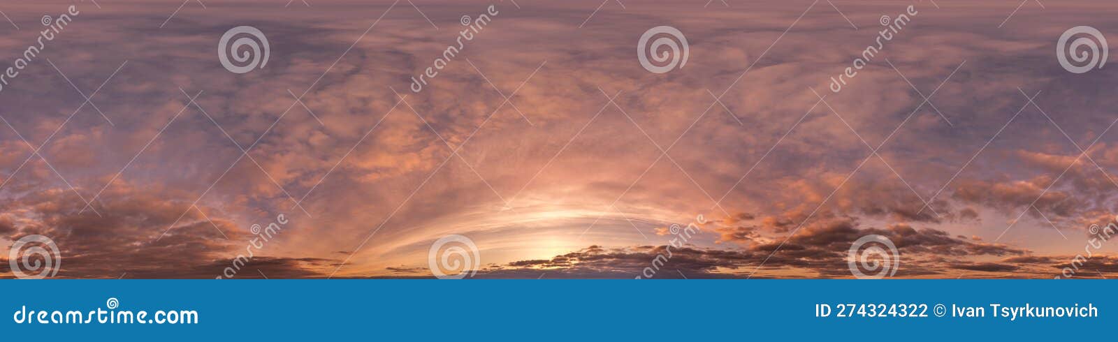 céu azul hdr 360 panorama com lindas nuvens brancas em projeção