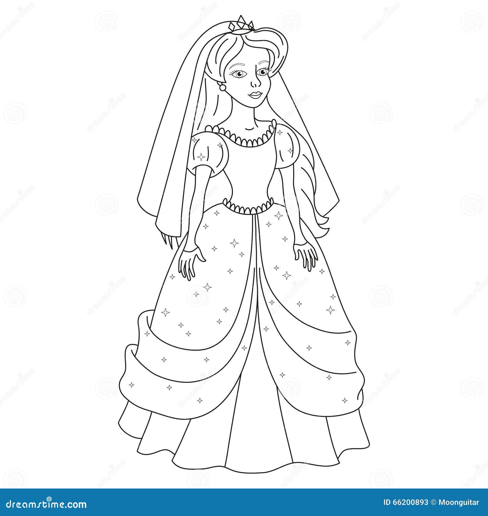 Desenho de vestido de noiva antigo para colorir