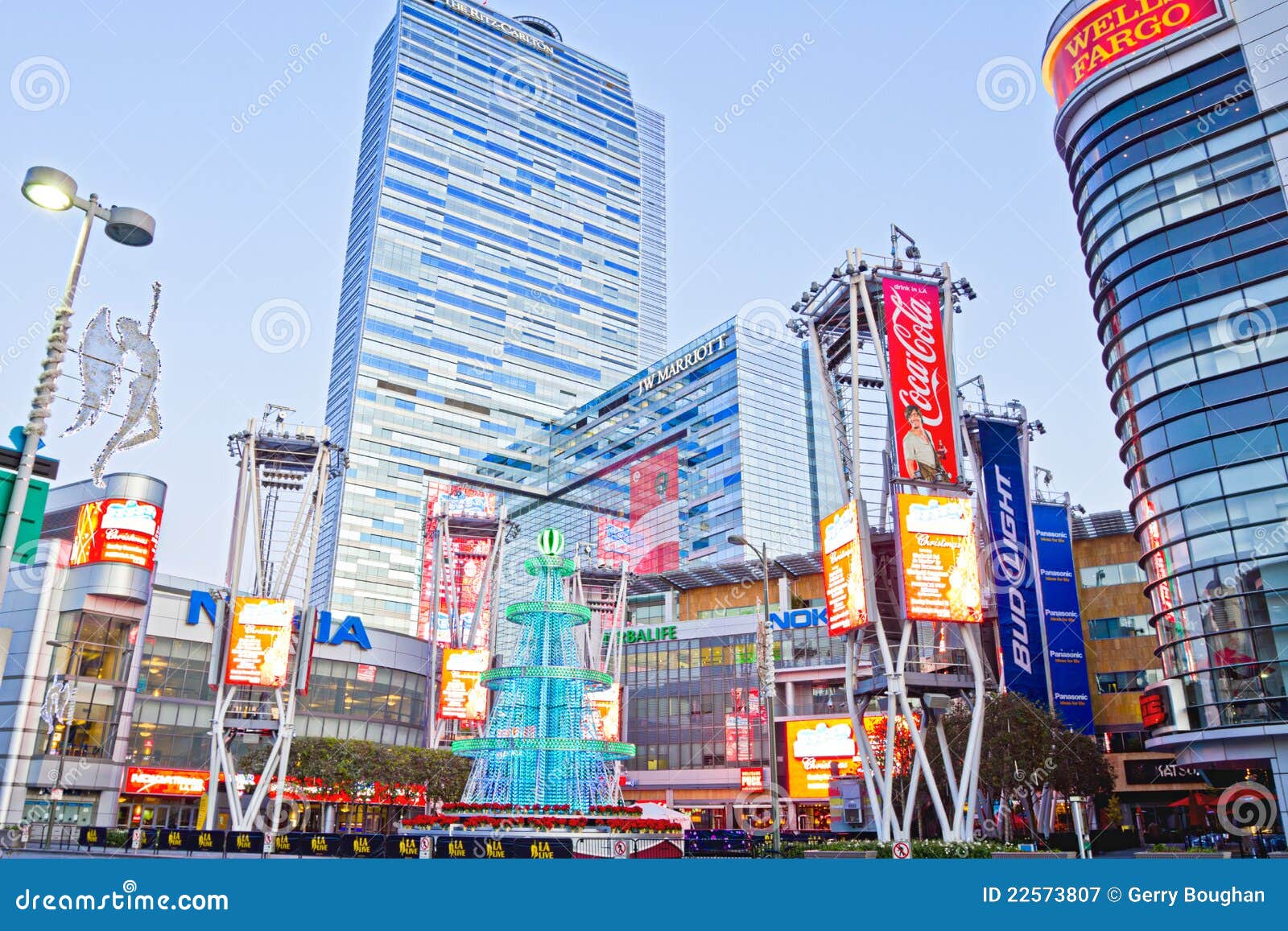 Nokia Plaza at LA Live in Los Angeles Editorial Photography Image of