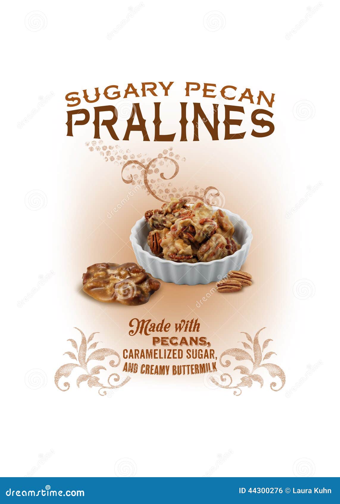 nola collection louisiana pecan pralines background