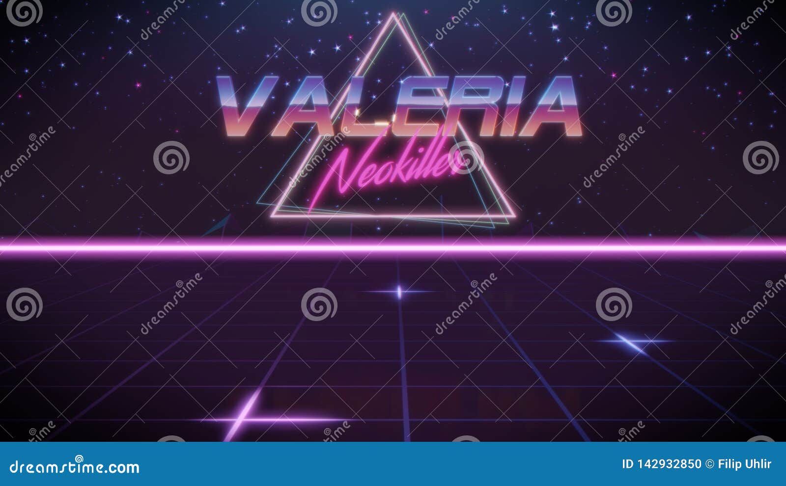 Nombre Valeria En Estilo Del Synthwave Stock de ilustración - Ilustración  de modelo, retro: 142932850