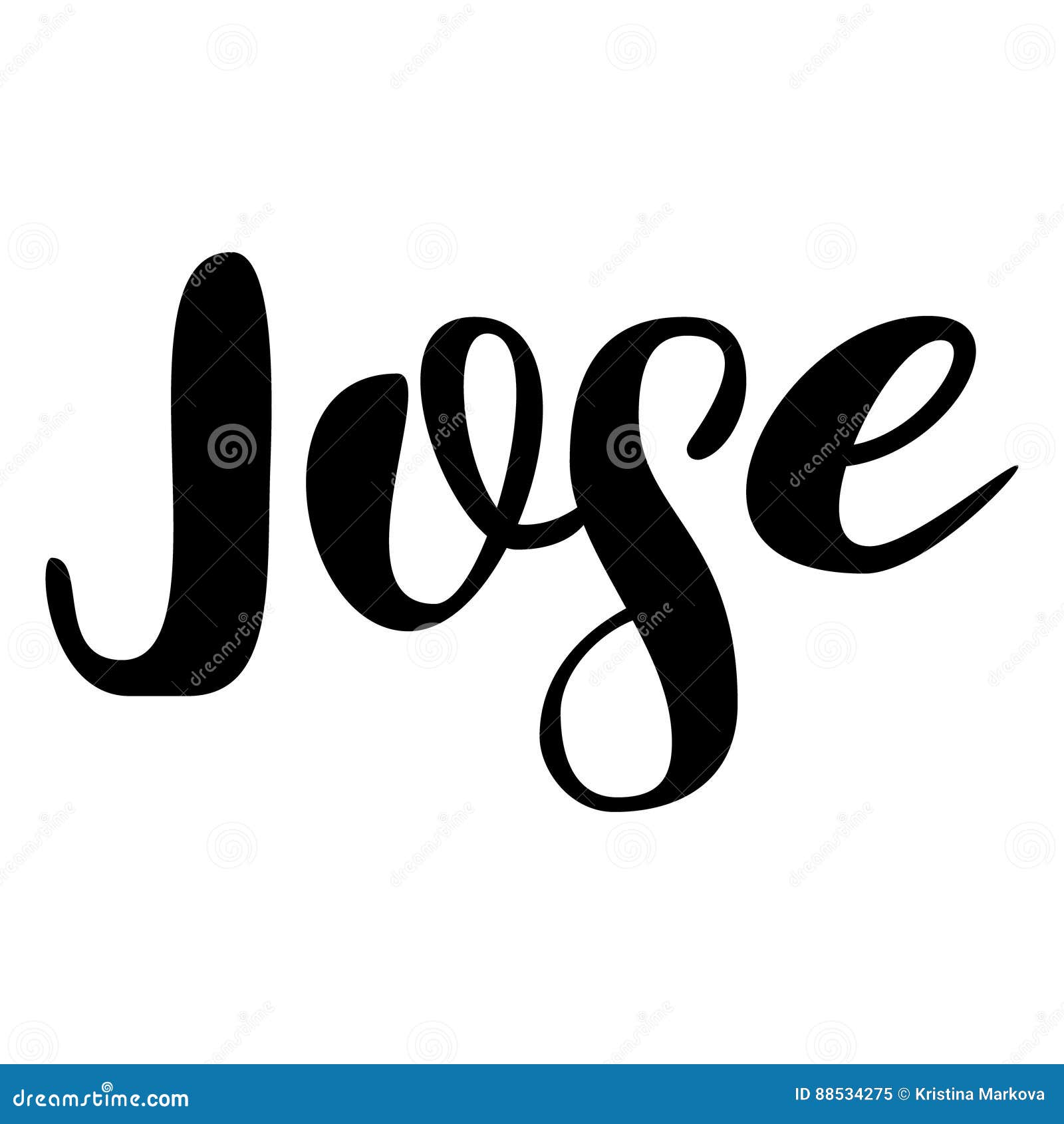 Nome Masculino - Jose Projeto De Rotulação Tipografia Escrita à Mão Vect  Ilustração do Vetor - Ilustração de texto, desenhado: 88534275
