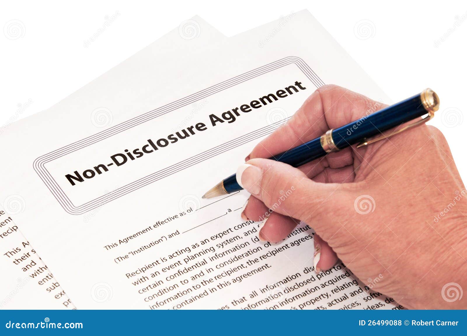 Non Disclosure Agreement Isolated On White Royalty Free Non Disclosure Agreement Isolated On White Royalty Free