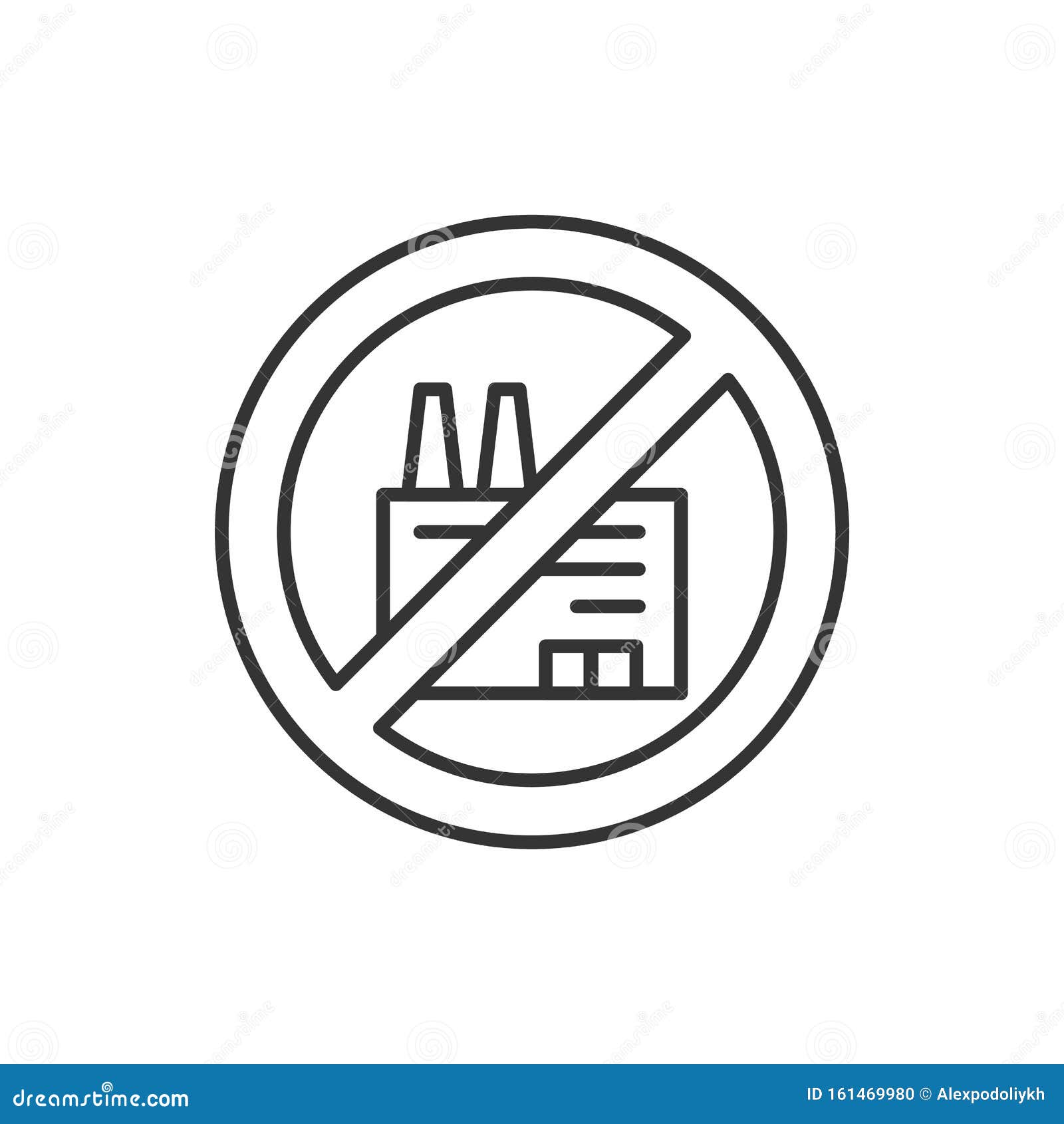 non factory line black icon. environment protect  pictogram. non-pollution technology. button for web page, app, promo