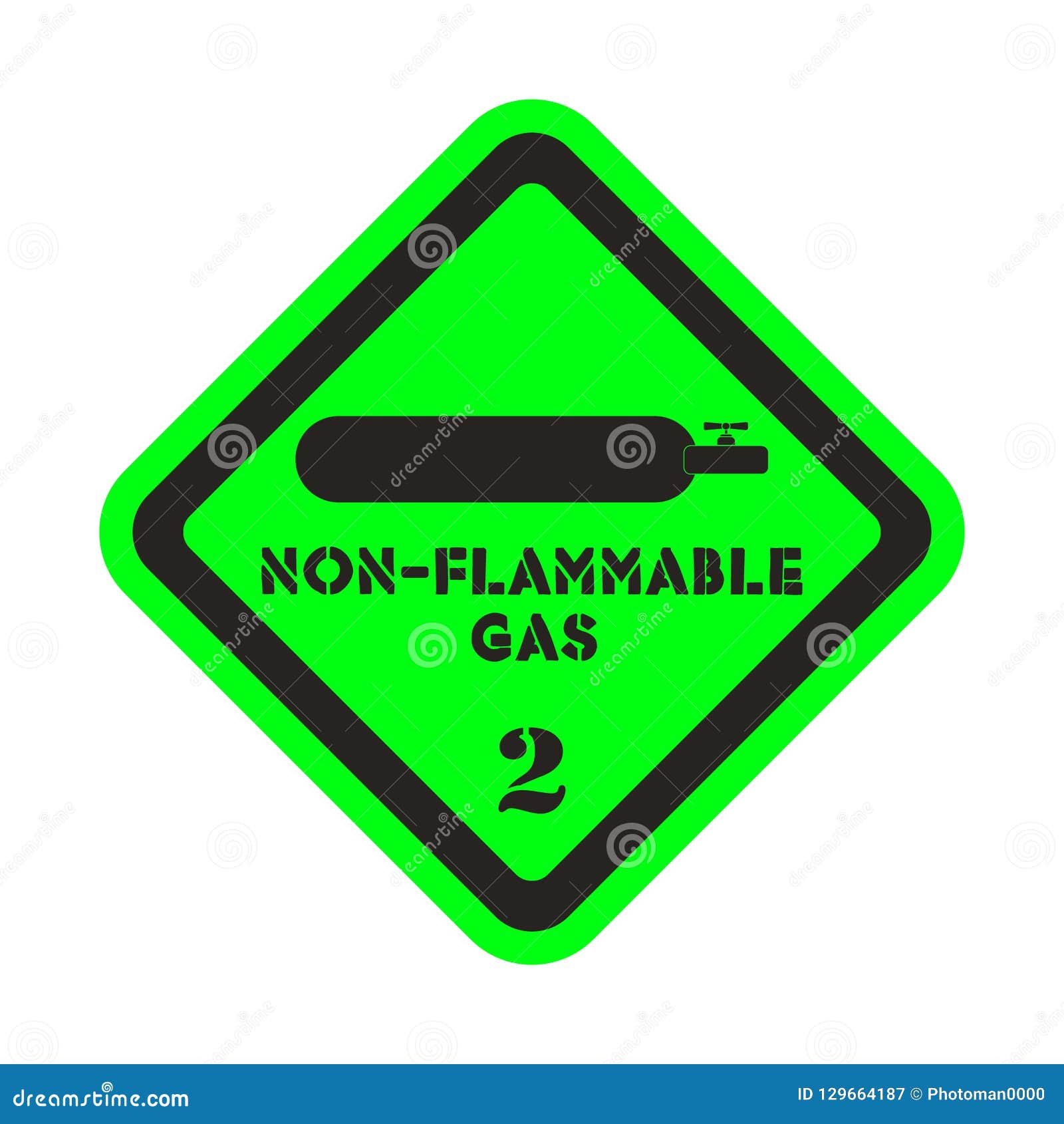 Non Flammable Non Toxic Gases Symbol Sign ,Vector Illustration, Isolate