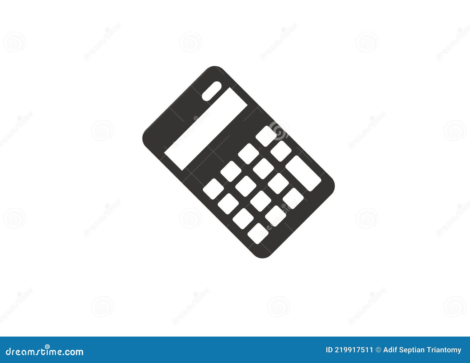 Non Scientific Calculator. Simple Illustration in Black and White