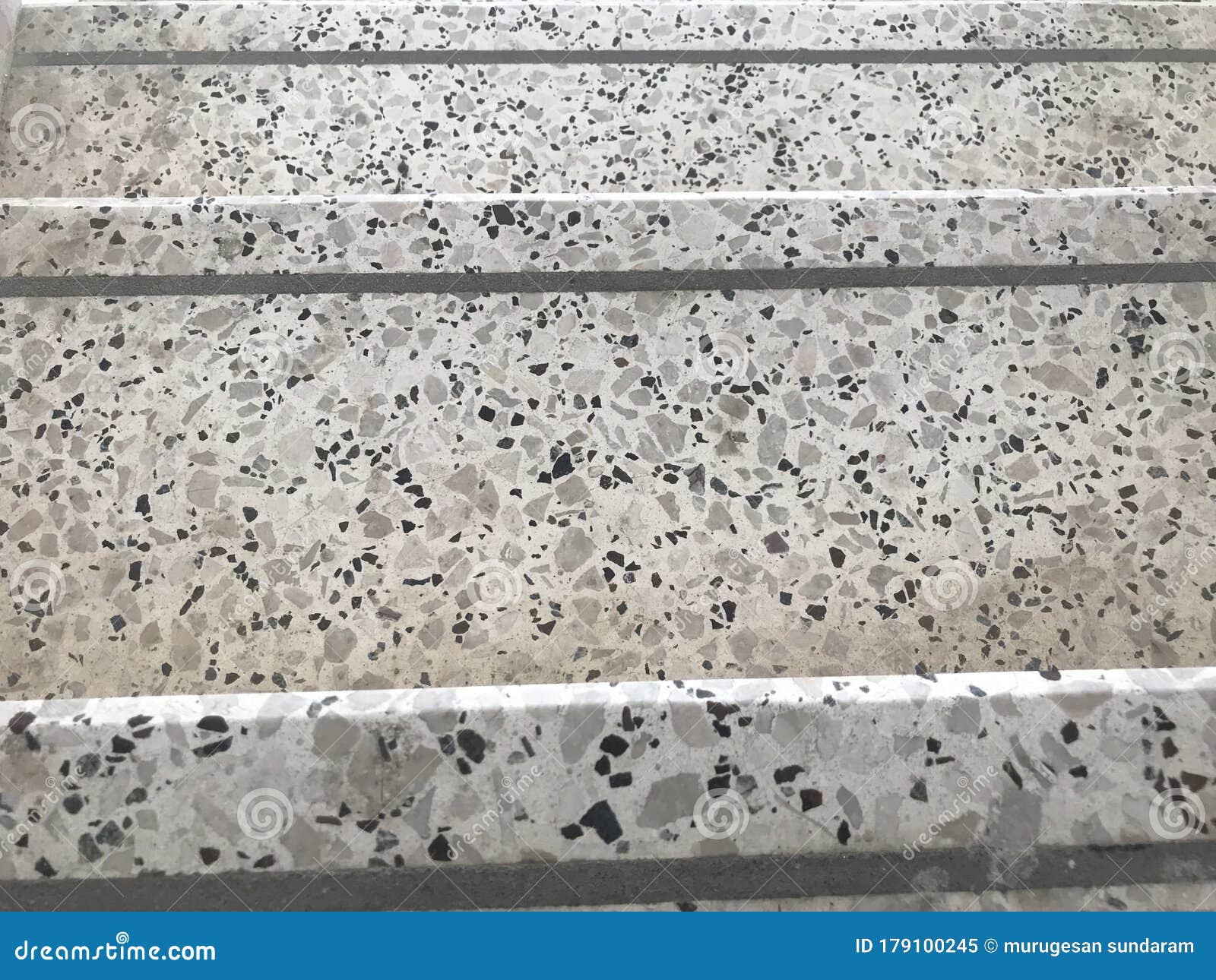 Non Slip Grooves Made Over The Treads Of Staircase Finished By Granite Stone Flooring And For Steps Of An High Rise Building Fire Stock Image Image Of Grey Construction 179100245