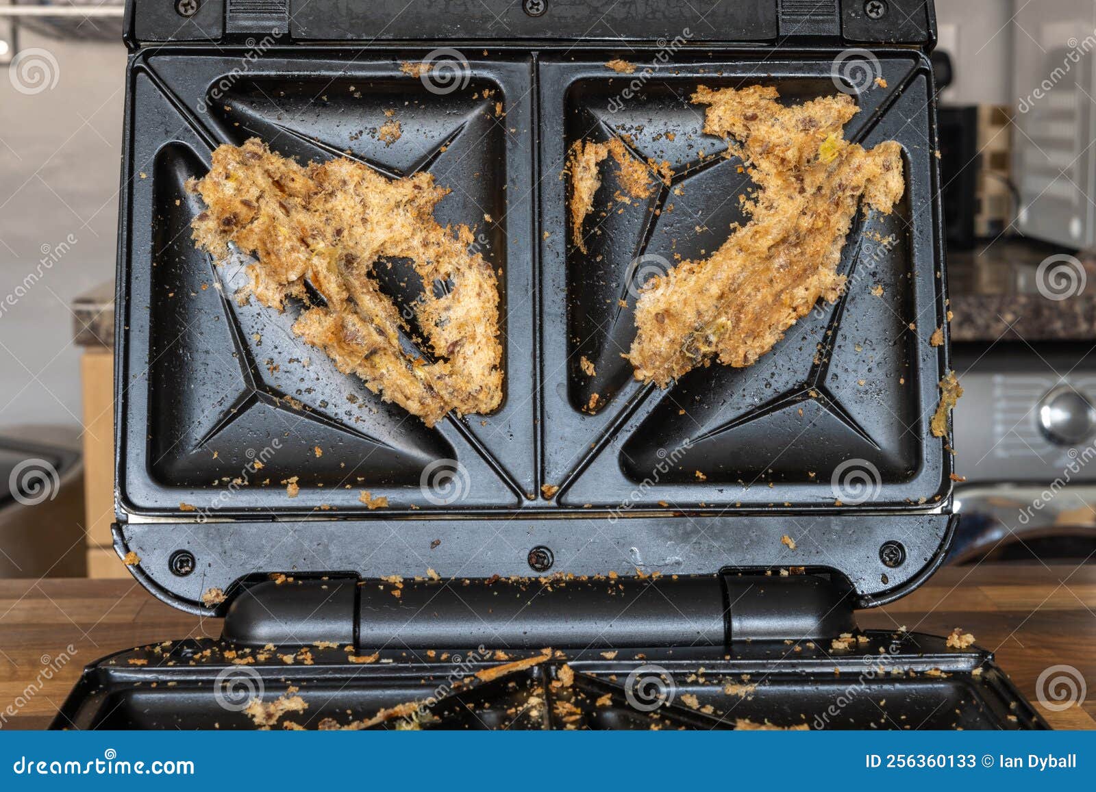 Non-stick Coating Failure. Sandwich Toaster Disaster with Stuck Food Stock  Image - Image of stuck, nonstick: 256360133