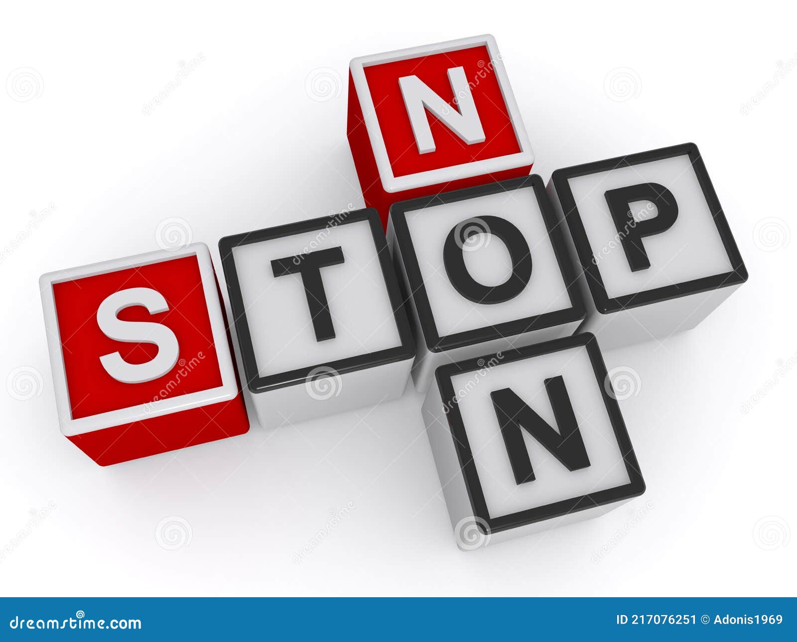 Non stop word block stock illustration. Illustration of signs - 217076251