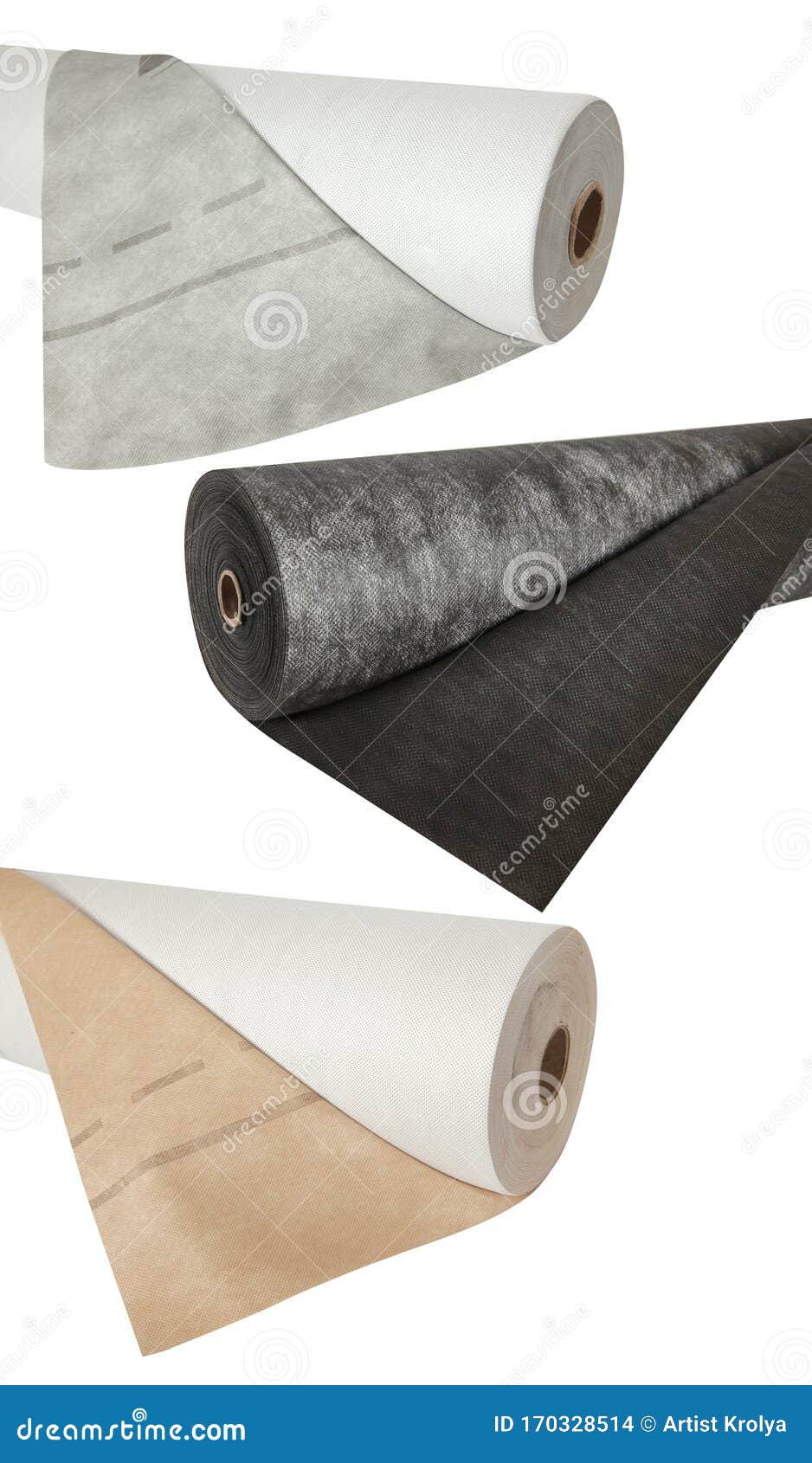 Non Woven Fabric Waterproof Materials Isolated On White Background