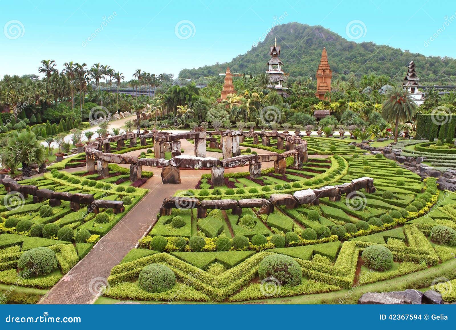 Nong Nooch Tropical Garden In Pattaya Stock Photo Image Of Landscape