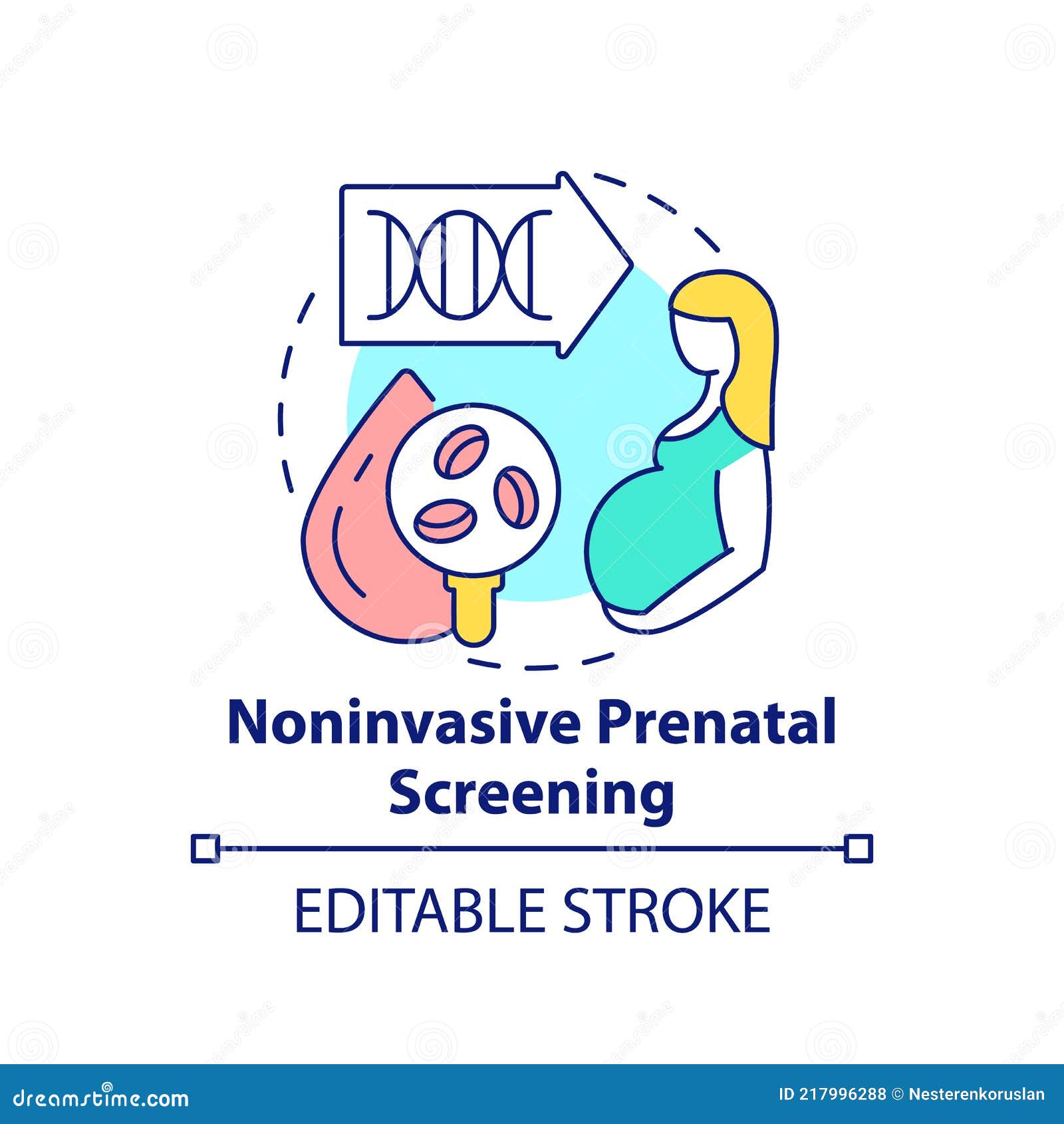 noninvasive prenatal screening concept icon