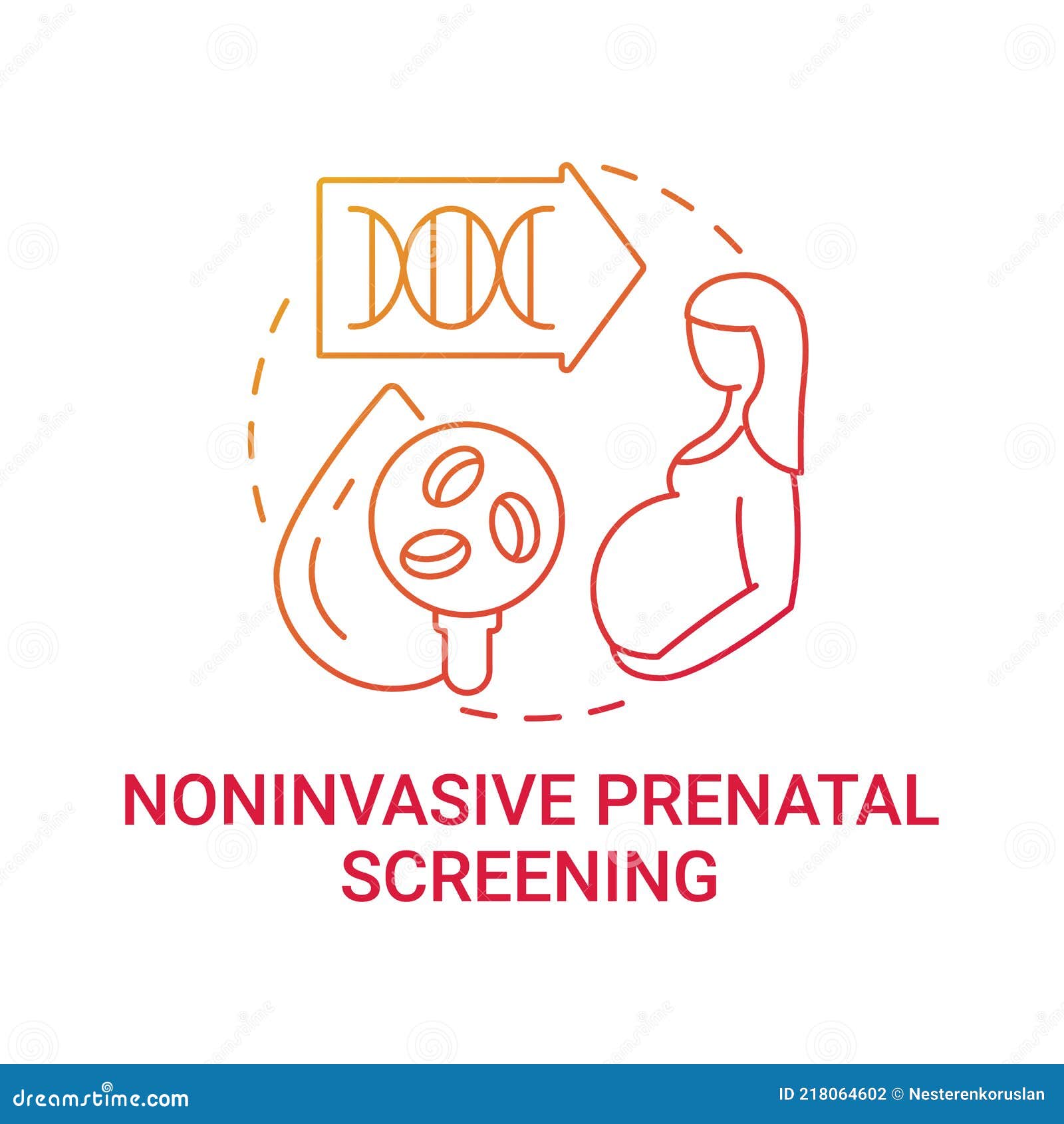Noninvasive Prenatal Screening Red Gradient Concept Icon Stock Vector ...