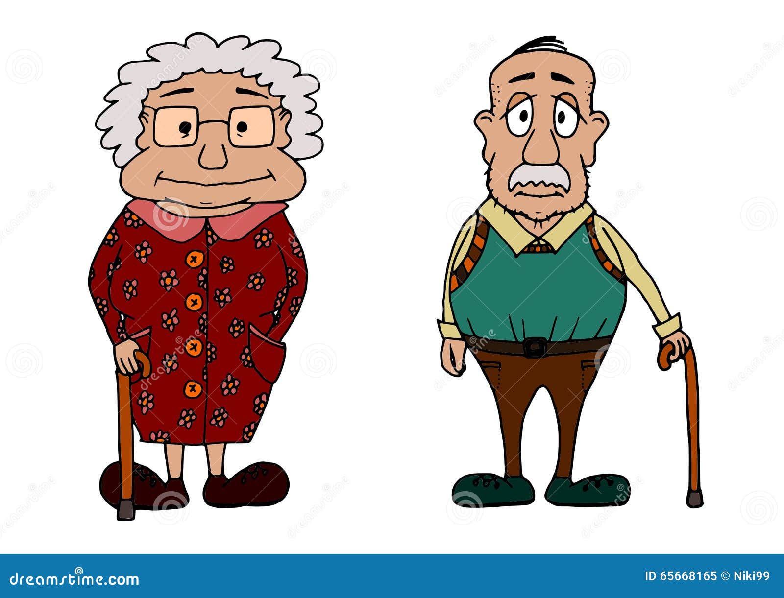 Nonna e nonno svegli illustrazione vettoriale. Illustrazione di