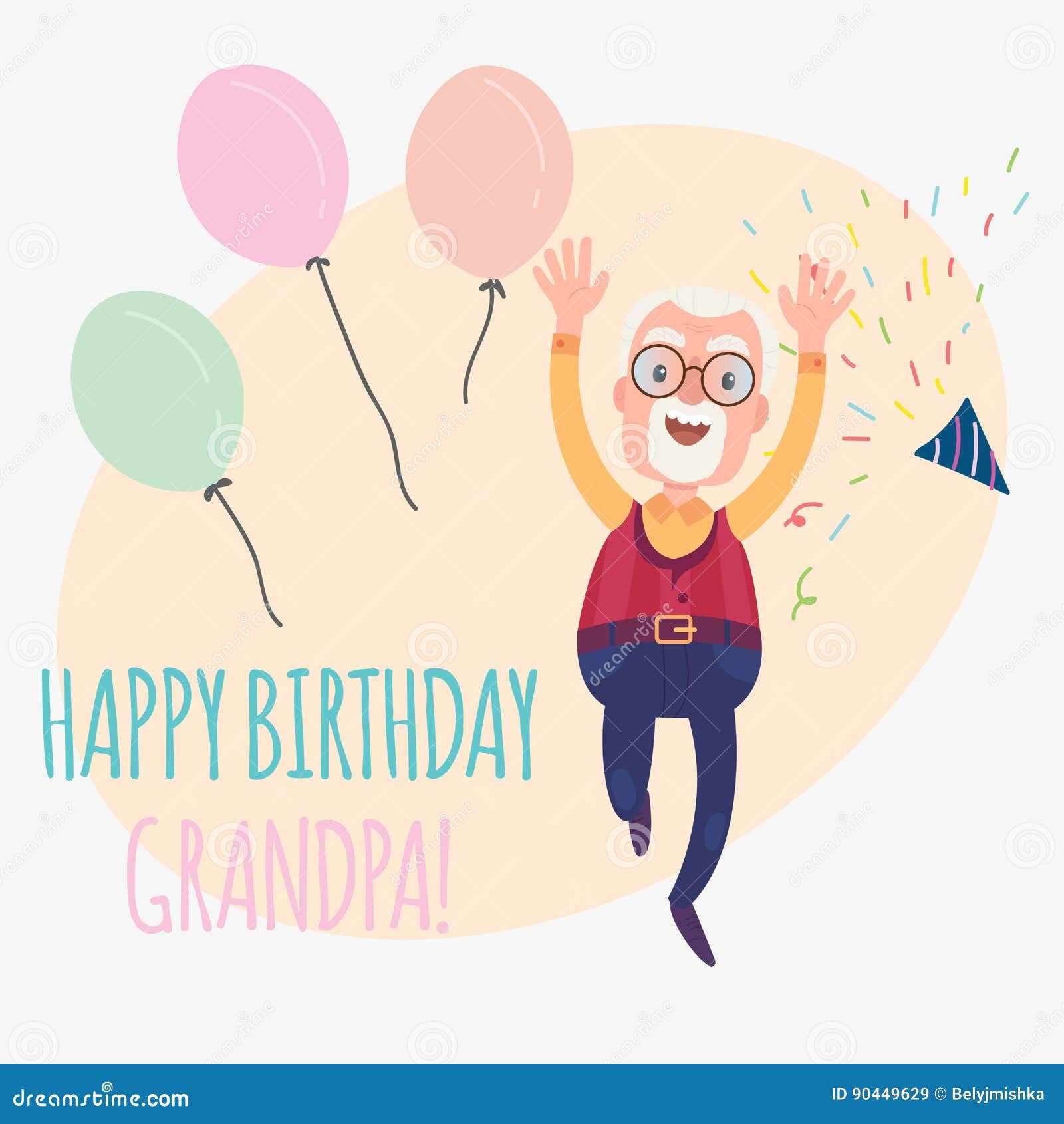 Nonno Di Buon Compleanno Illustrazione Vettoriale Illustrazione Di Felicit