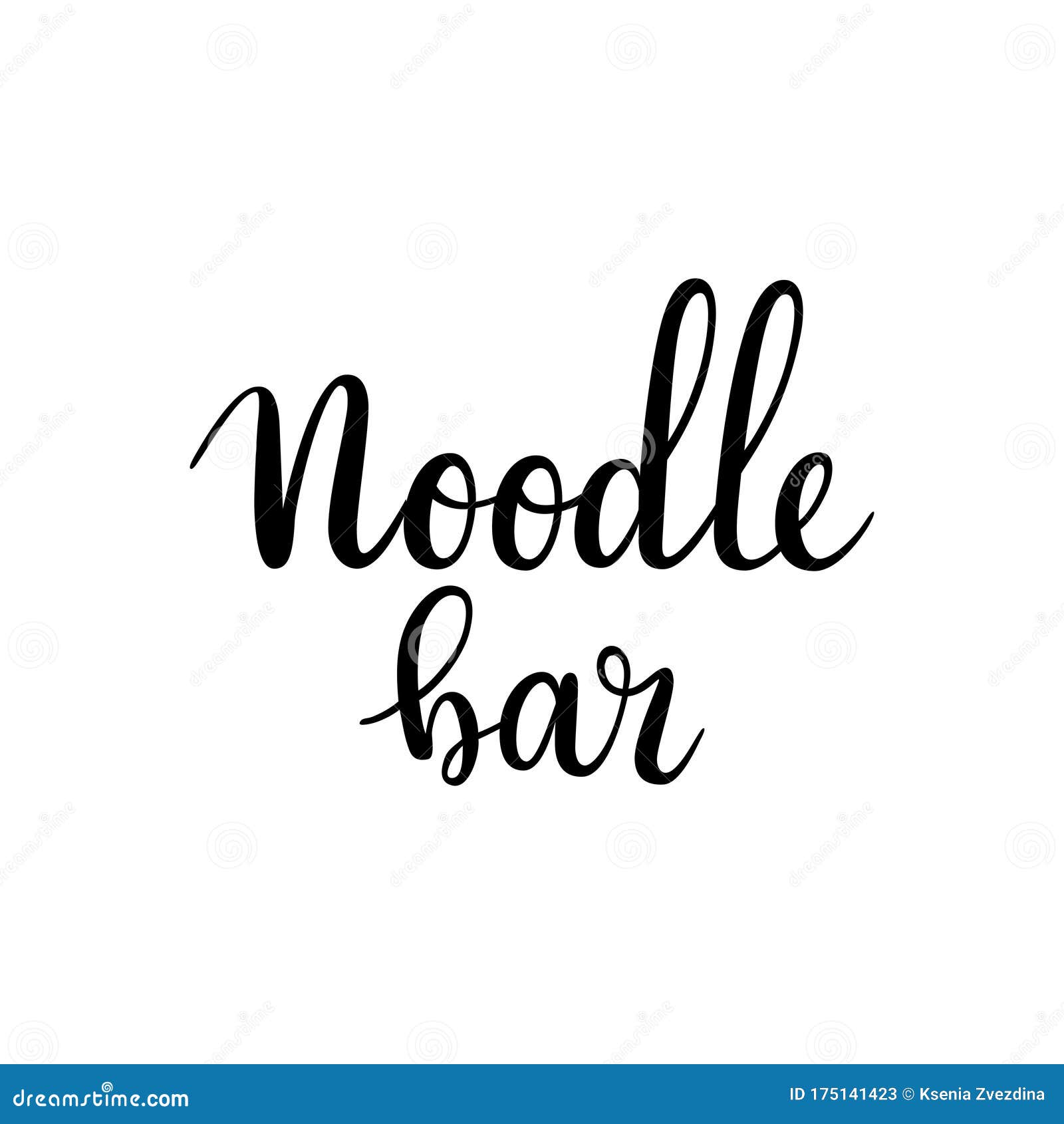 noodle bar logo, handwritten lettering logotype, good for cafe, noodle shop or ramen shop, modern calligraphy writing