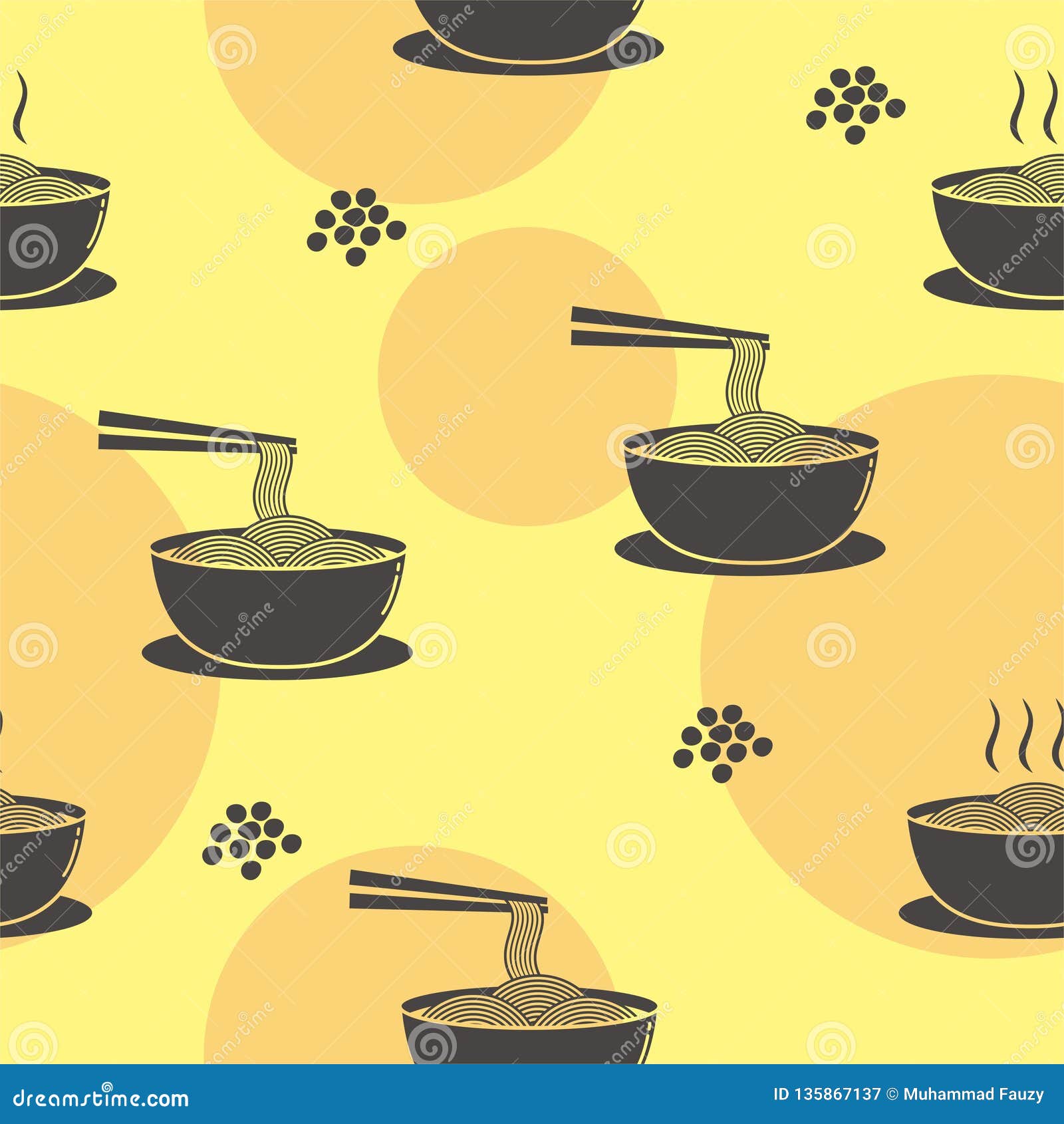 Download Noodle In Bowl Seamless Pattern With Yellow Color Stock Vector Illustration Of Delicious Asia 135867137 Yellowimages Mockups