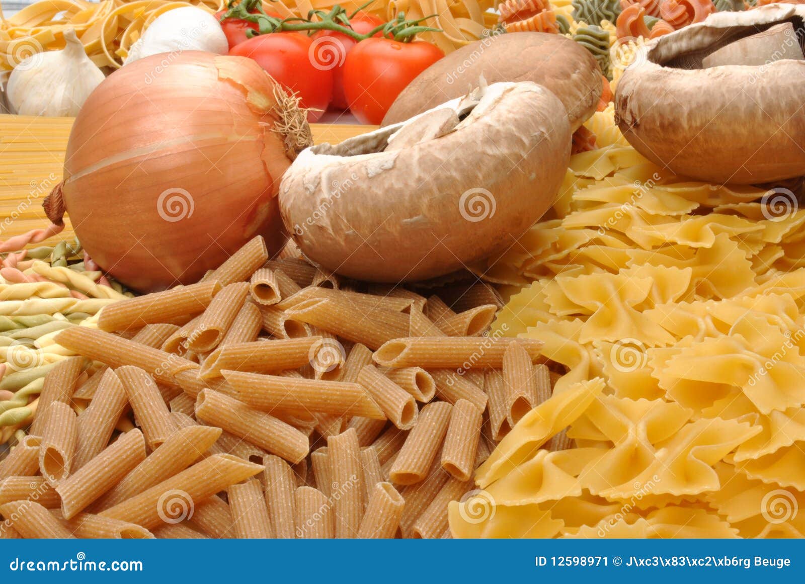 Noodle with Organic Mushroom and Onion Stock Image Image of
