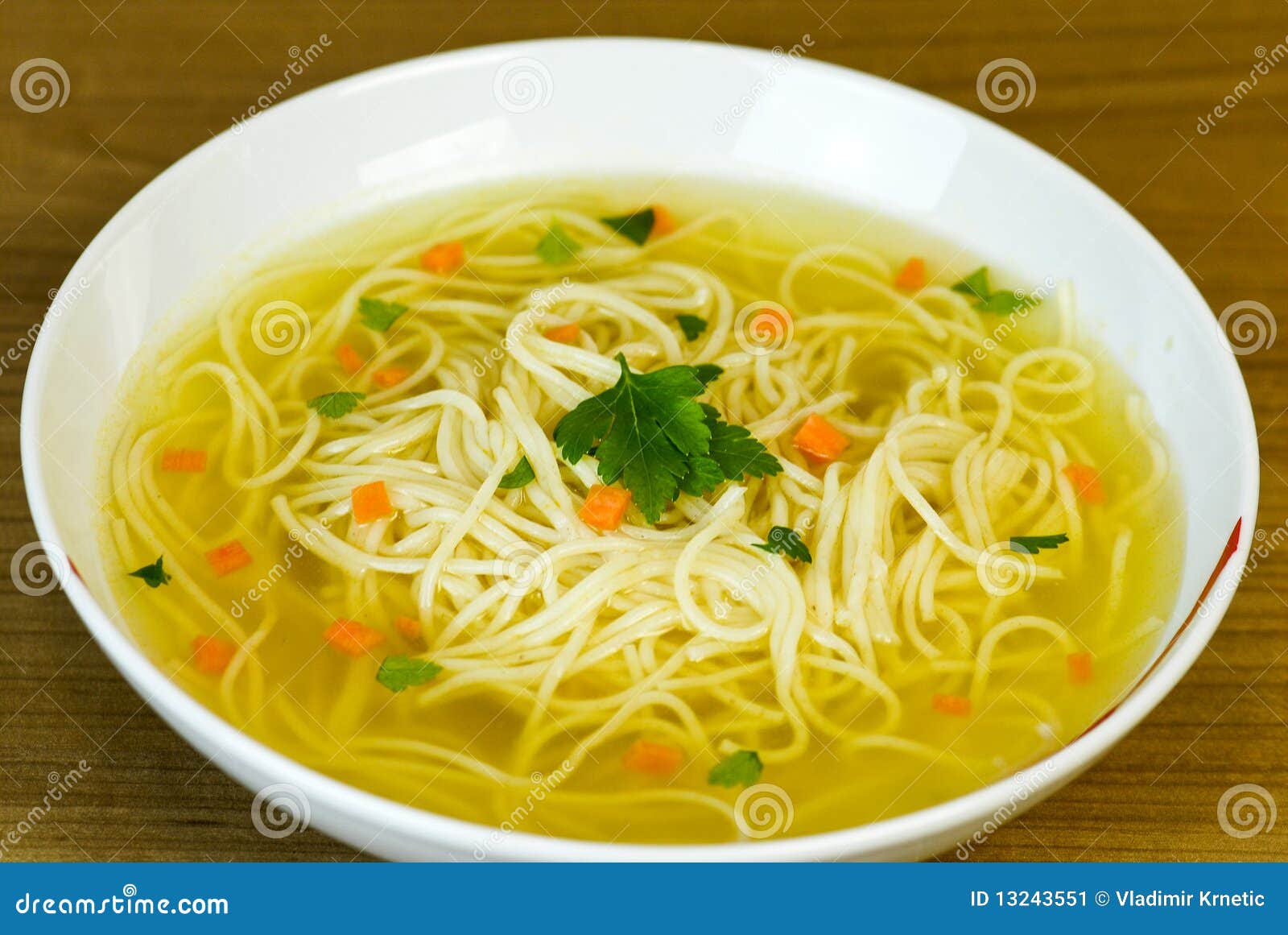 noodle soup in white bowl
