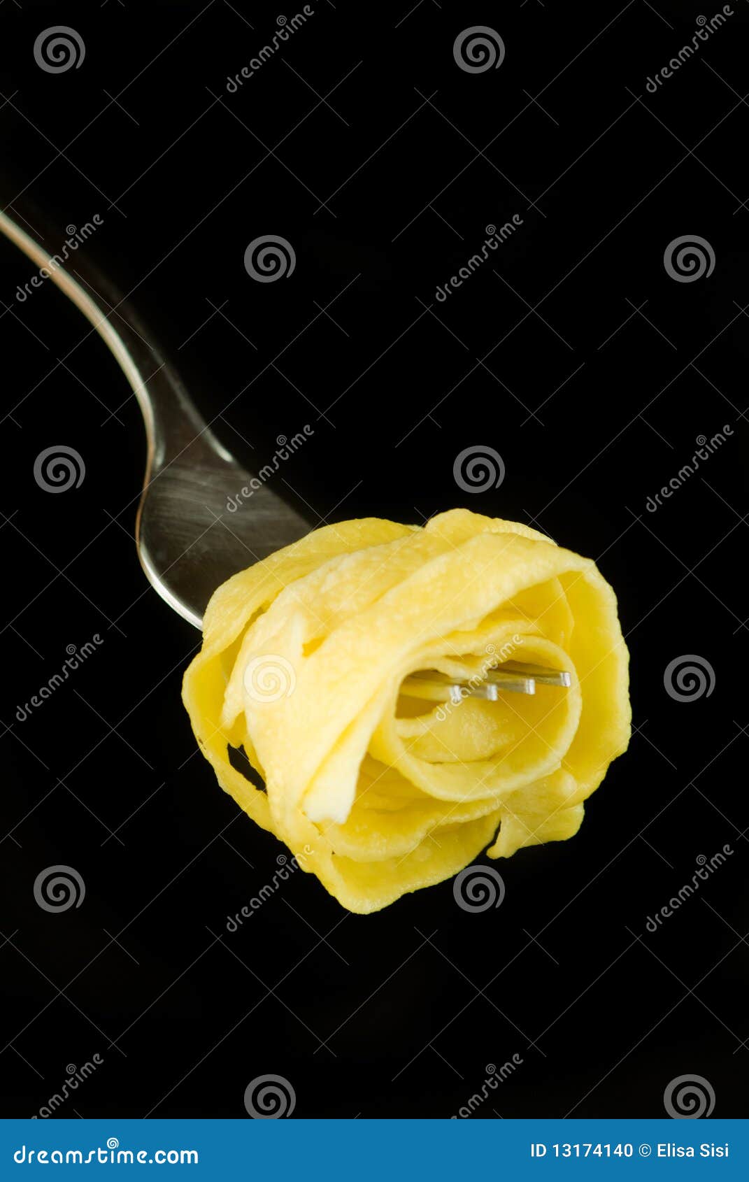 Noodles on Fork Isolated on Black Stock Photo Image of cooked