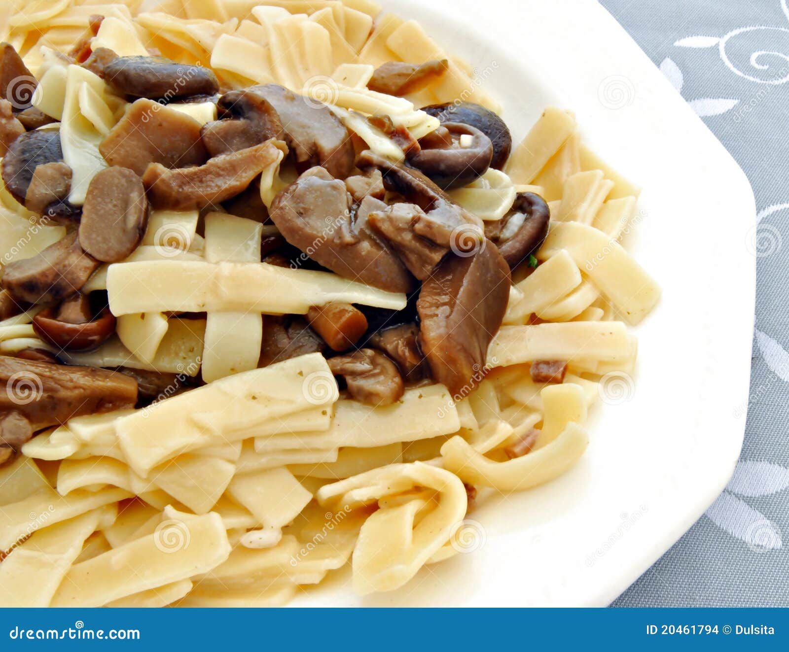 Noodles with mushrooms stock photo. Image of cooking 20461794