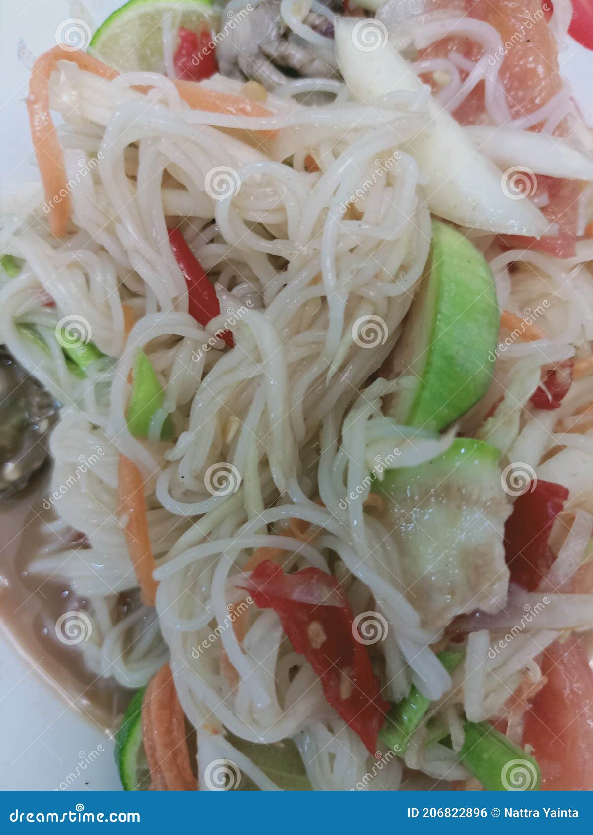Noodles pasta salad stock photo. Image of produce, vegetable 206822896