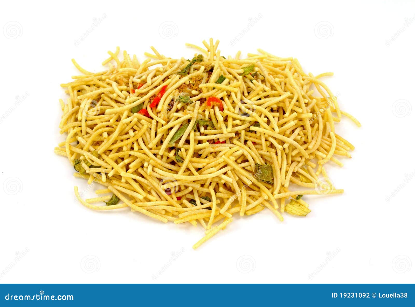 Noodles Vegetables Seasoning Mix Overhead View Stock Photo Image of