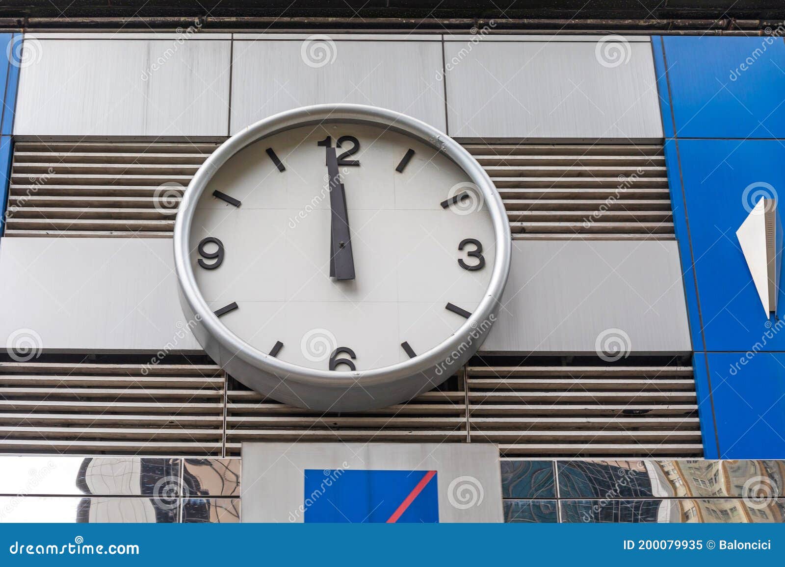 Noon Clock Time stock image. Image of exterior, public 200079935