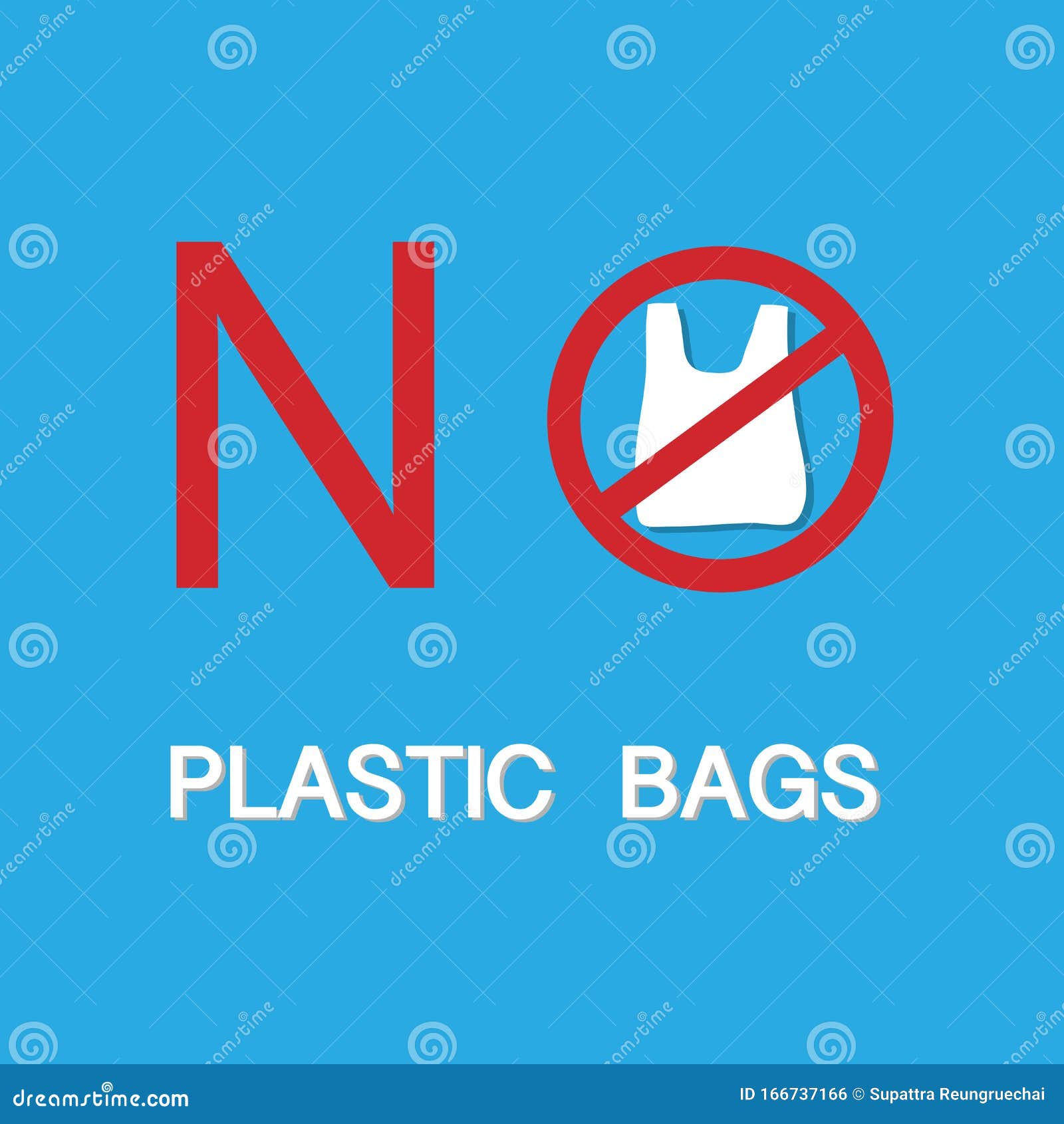 No Plastic Bags Big Font Forbidden Sign, Reduce Global Warming Concept ...