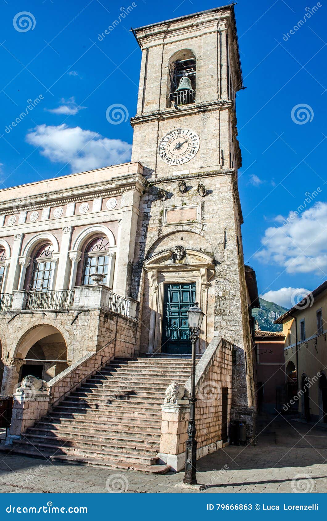 norcia bell tower palazzo comunale umbria perugia italy