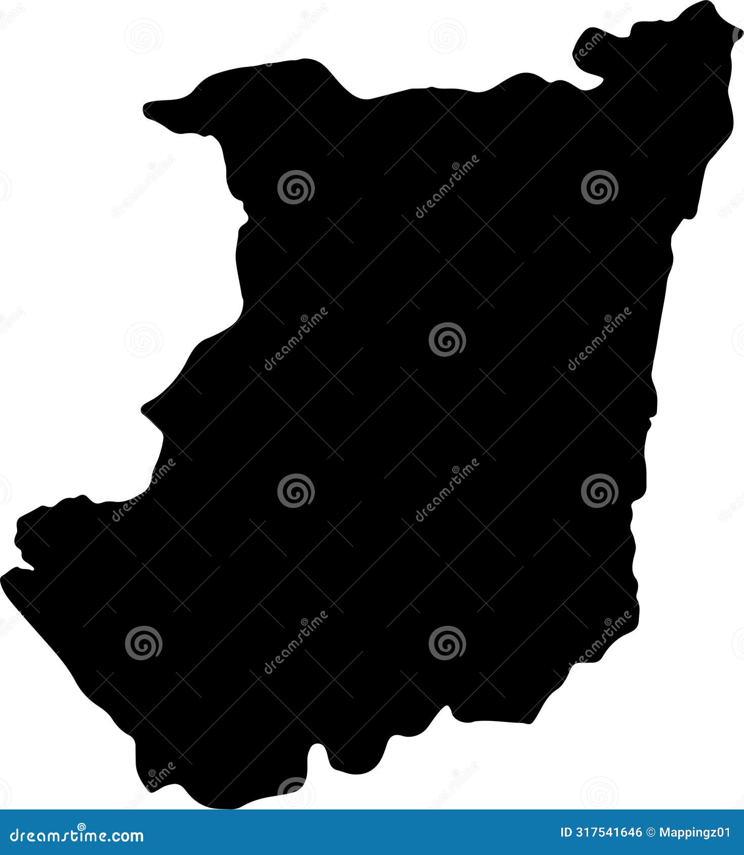 nord-kivu democratic republic of the congo silhouette map with transparent background