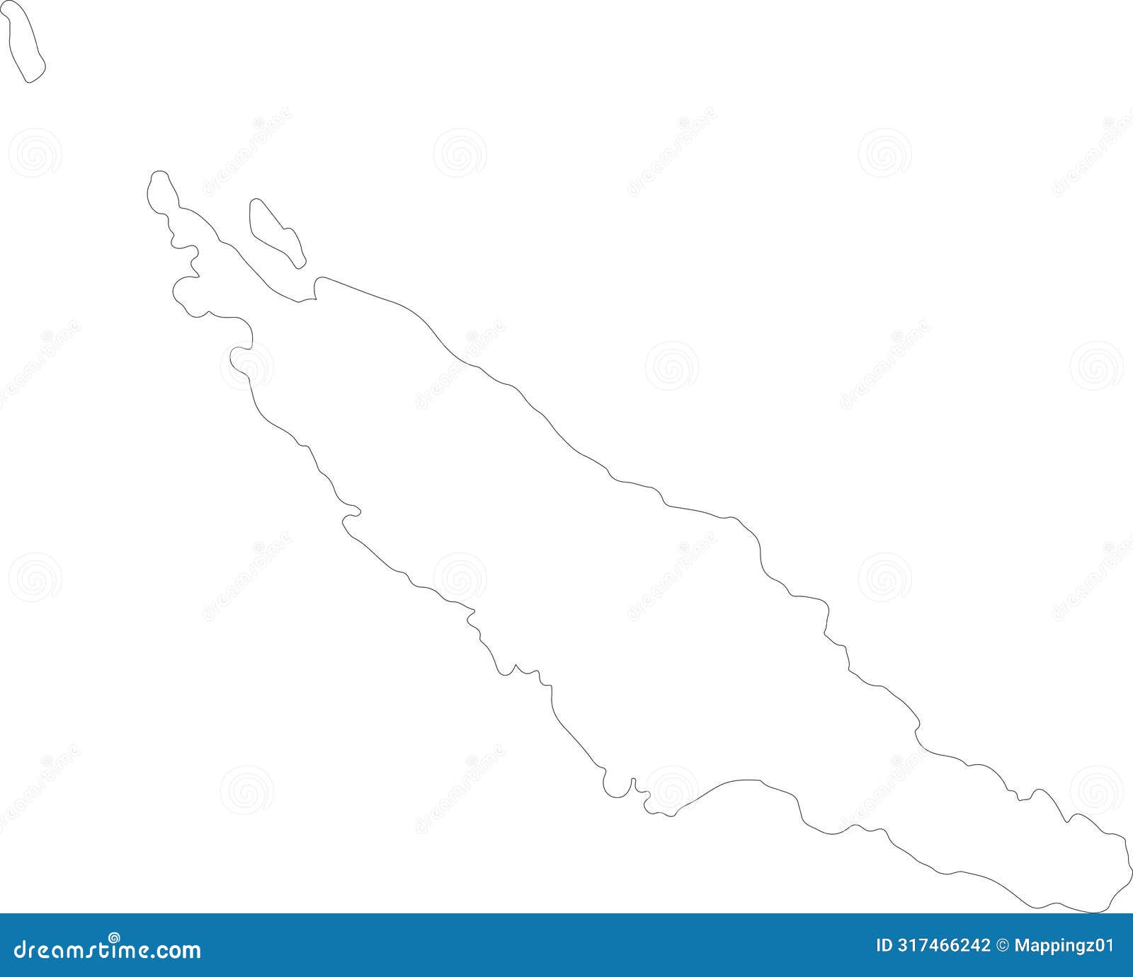 nord new caledonia outline map