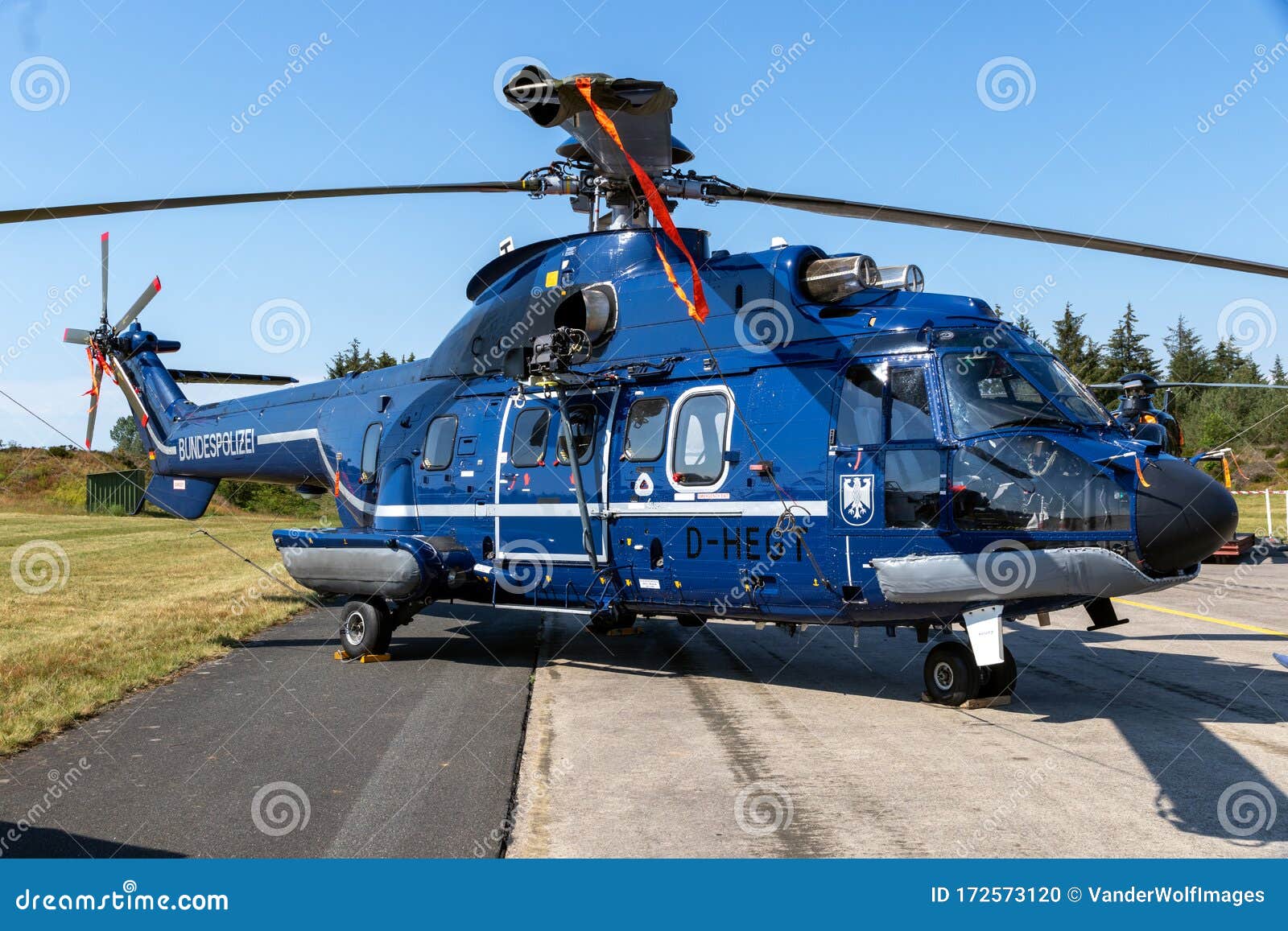 NORDHOLZ, GERMANY - JUN 14, 2019: Federal Police Bundespolizei Eurocopter L Super Puma Helicopter on the Tarmac of Editorial Image - Image of puma, enforcement: 172573120