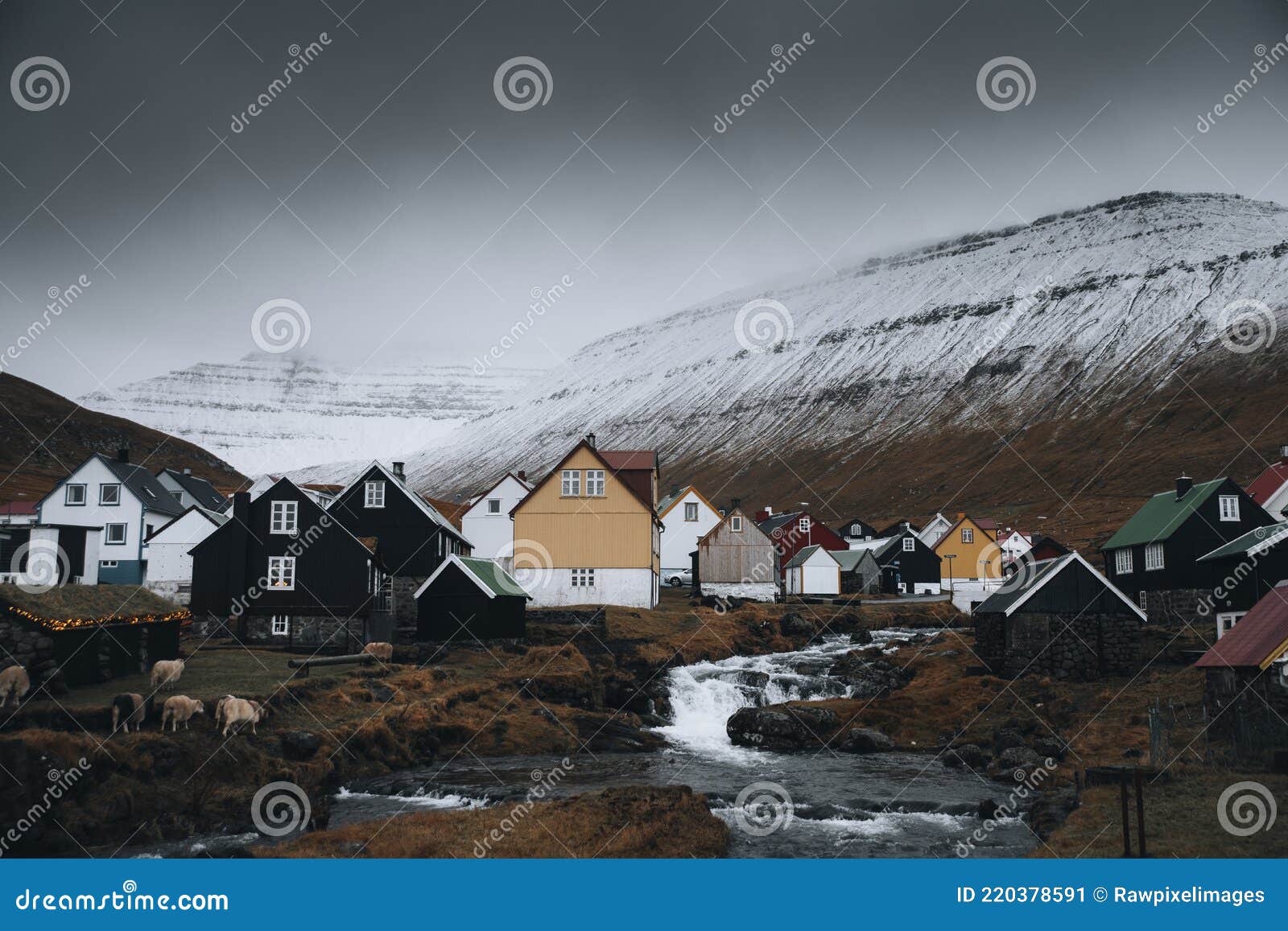 nordic houses in eysturoy, faroe islands, denmark