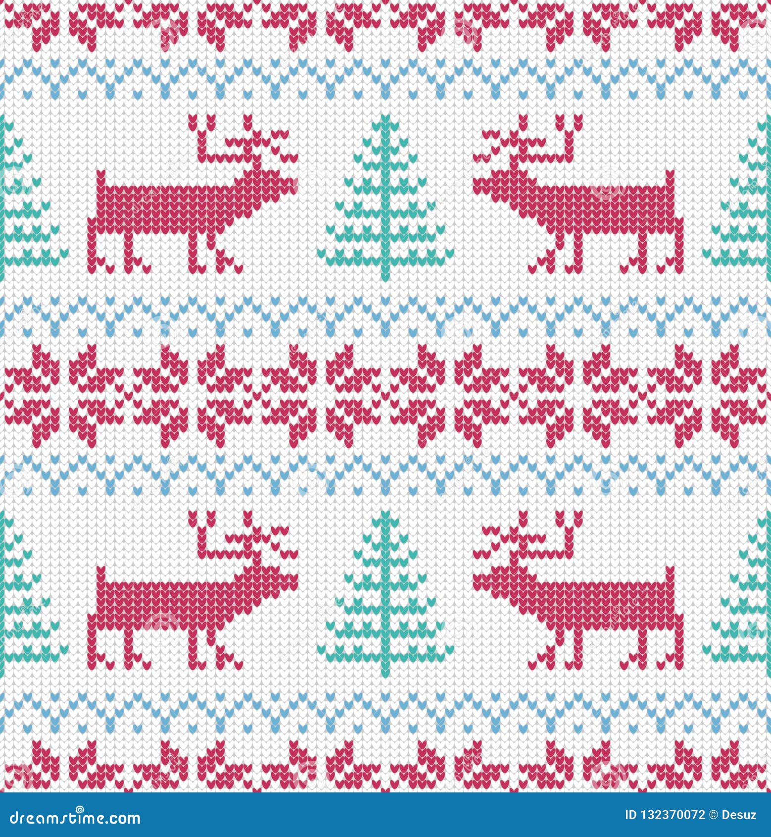 Nordic Knitted Seamless Pattern. Vector Christmas Background. Colorful ...