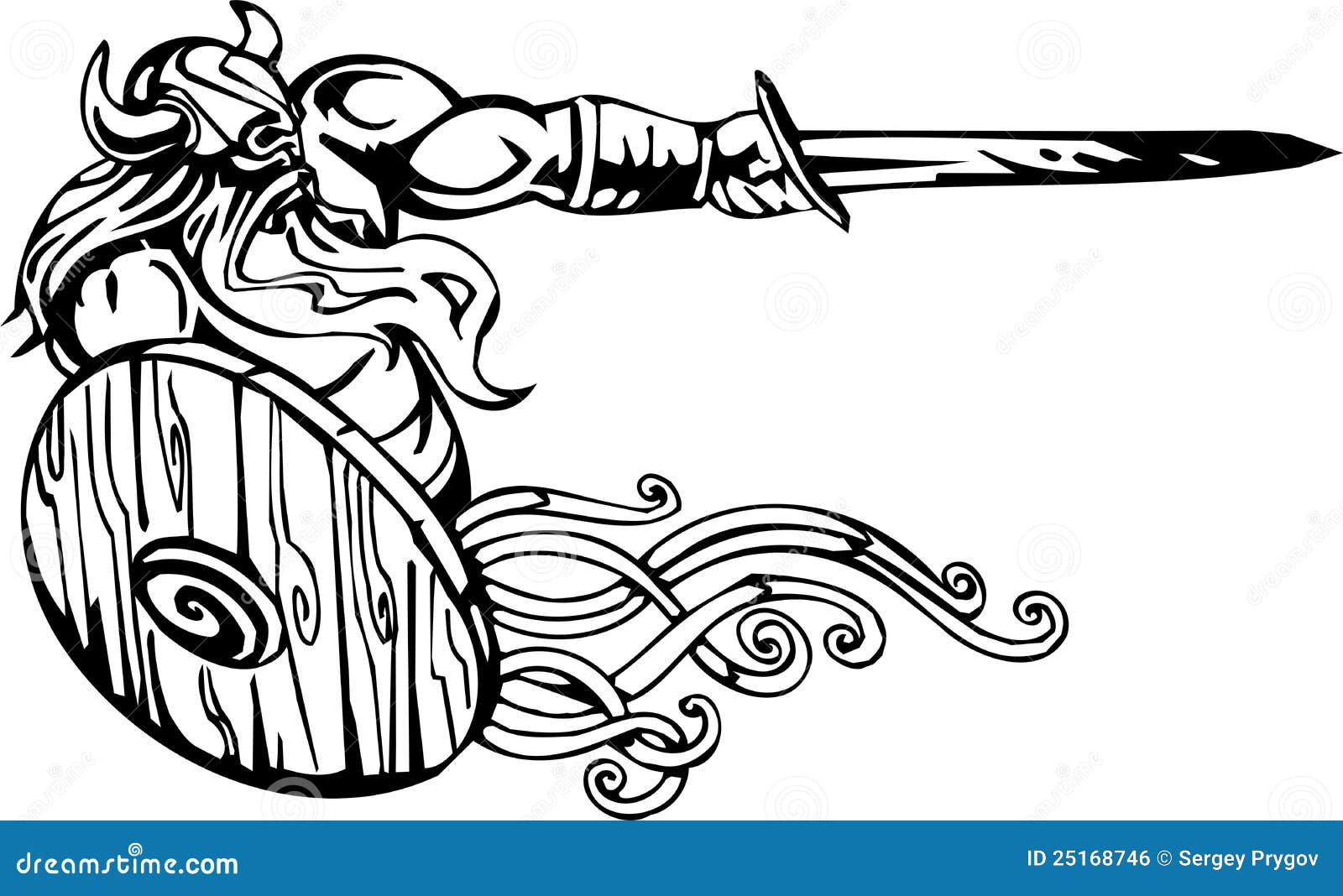 Nordic Viking - Vector Illustration. Vinyl-ready. Stock Vector ...