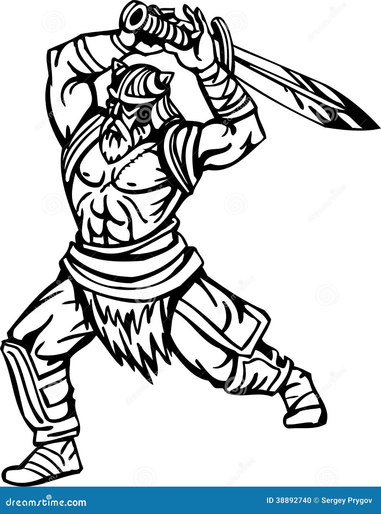 Nordischer Wikinger - Abbildung Vinyl-bereit Stock Abbildung