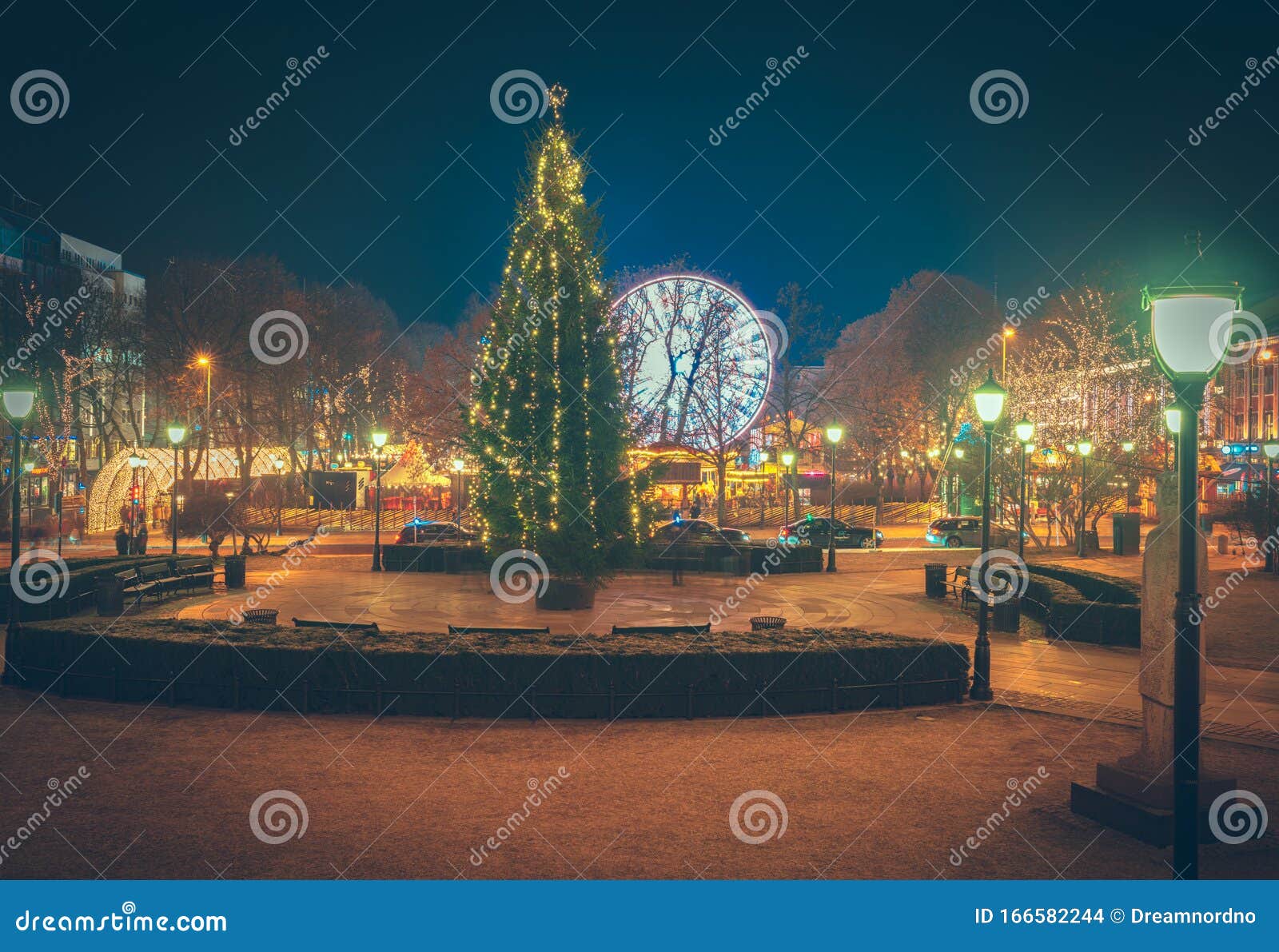 noregian capilal city oslo at christmas night, europe, sscandinavia