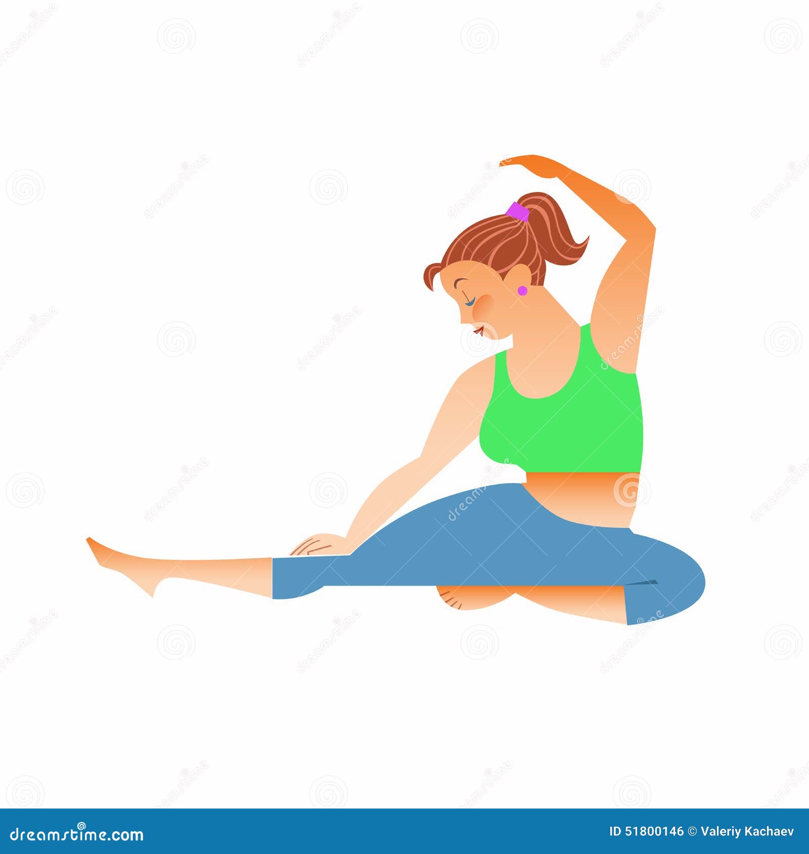 Normal a Little Fat Woman Doing Yoga Stock Illustration - Illustration ...