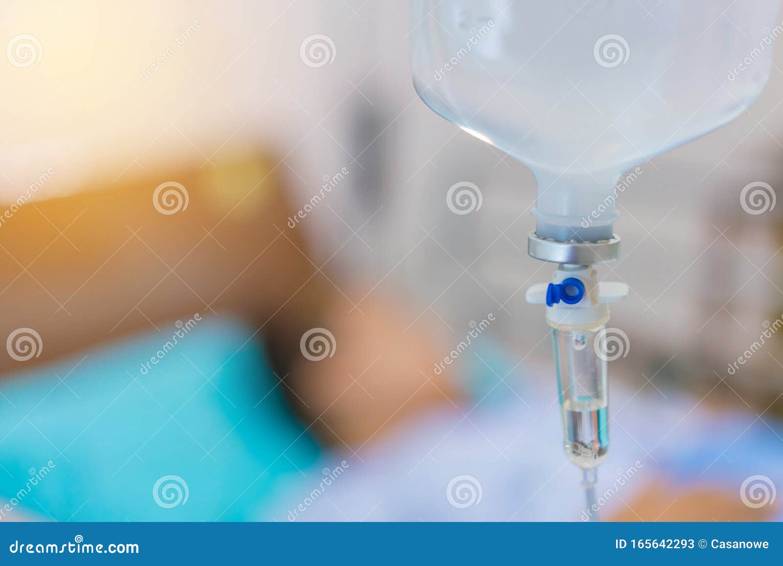 Normal Saline Solution or Sodium Chloride with Infusion Bottle Drip for Patient in Hospital