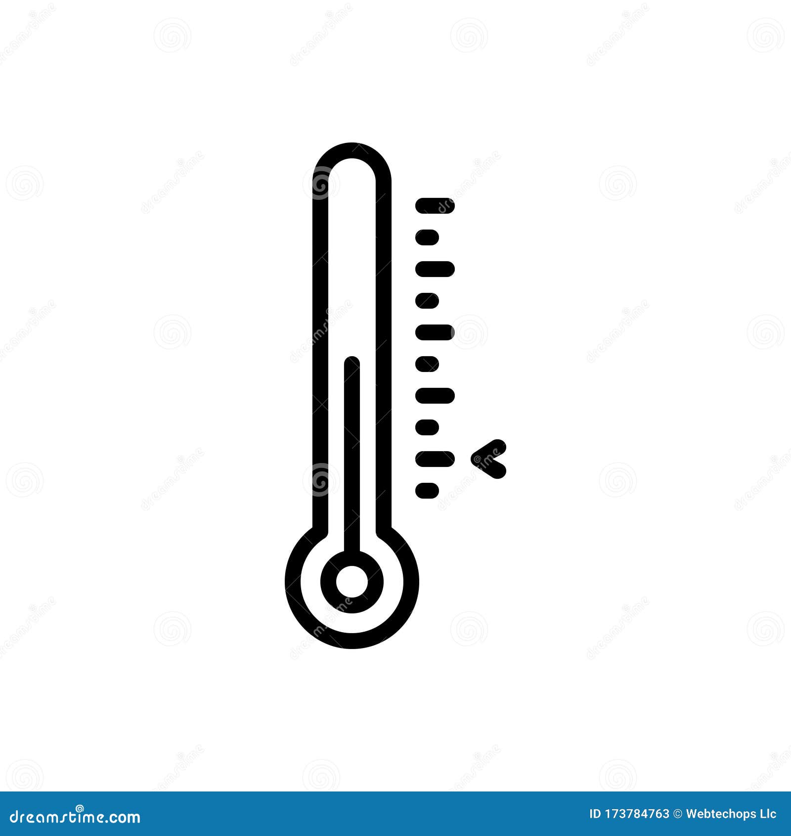 black line icon for normally, ordinarily and temperature