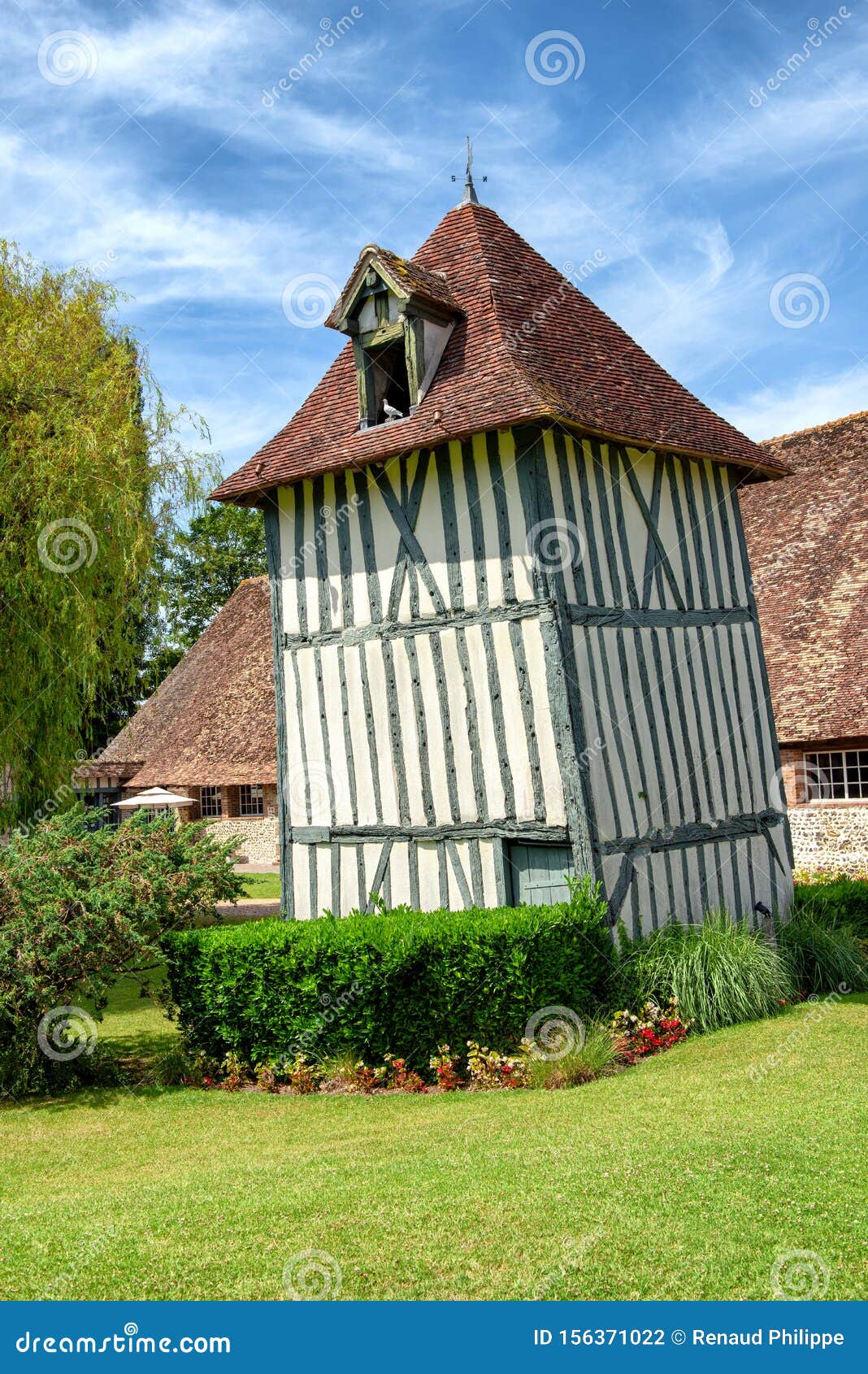 Normandy French House. View of Typical French Normand House Stock Photo