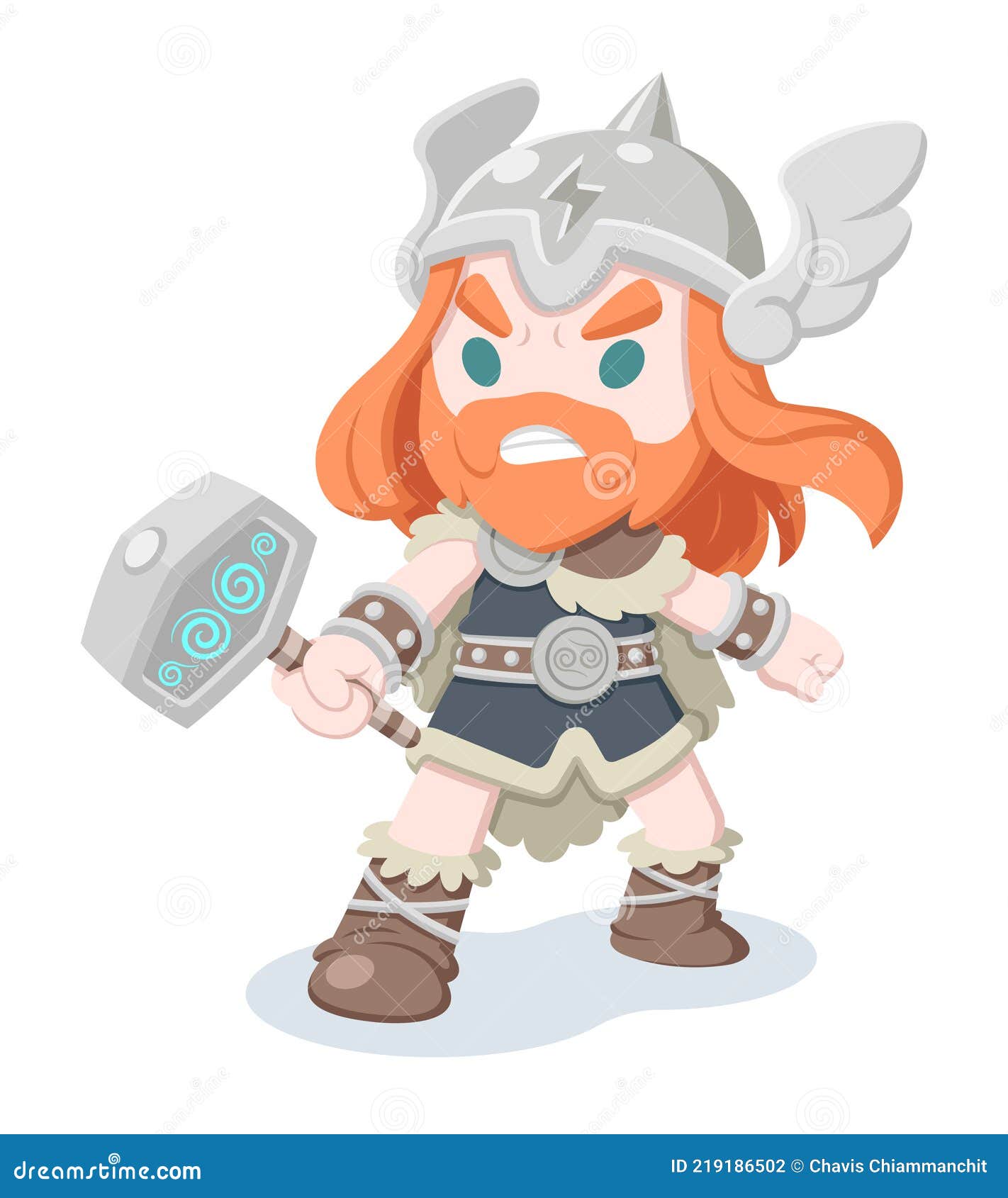 Norse God Thor Cartoon Illustration Stock Vector - Illustration of  powerful, thor: 219186502