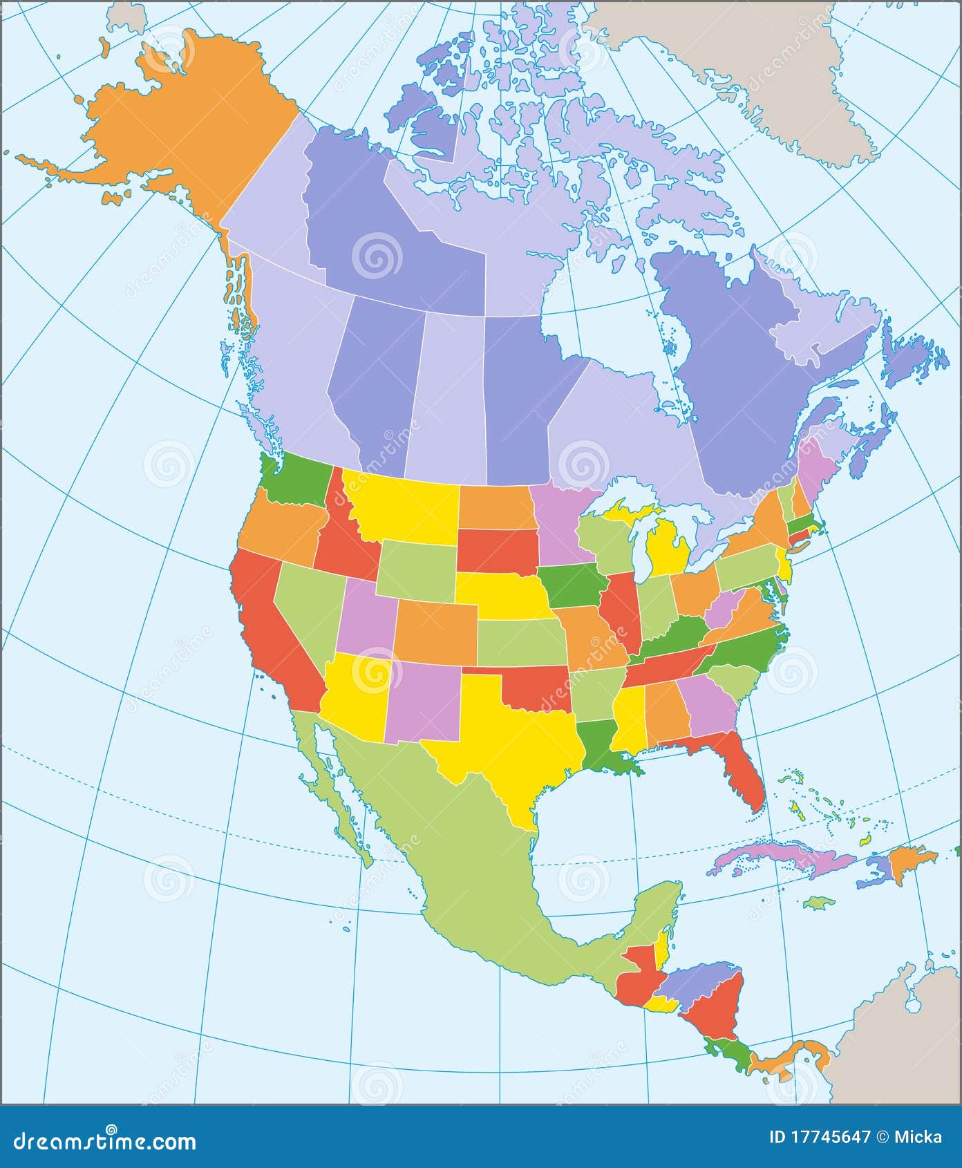 Political Map Of North America