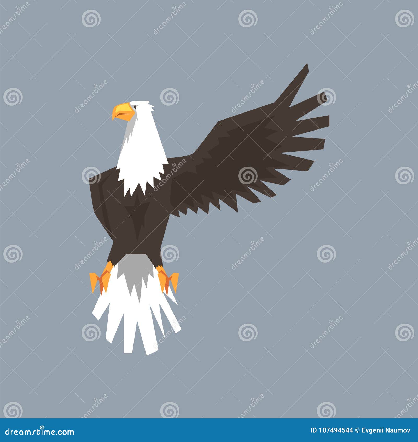 North American Bald Eagle Character Raising One Wing, Symbol of Freedom and  Independence Vector Illustration Stock Vector - Illustration of claw, bald:  107494544