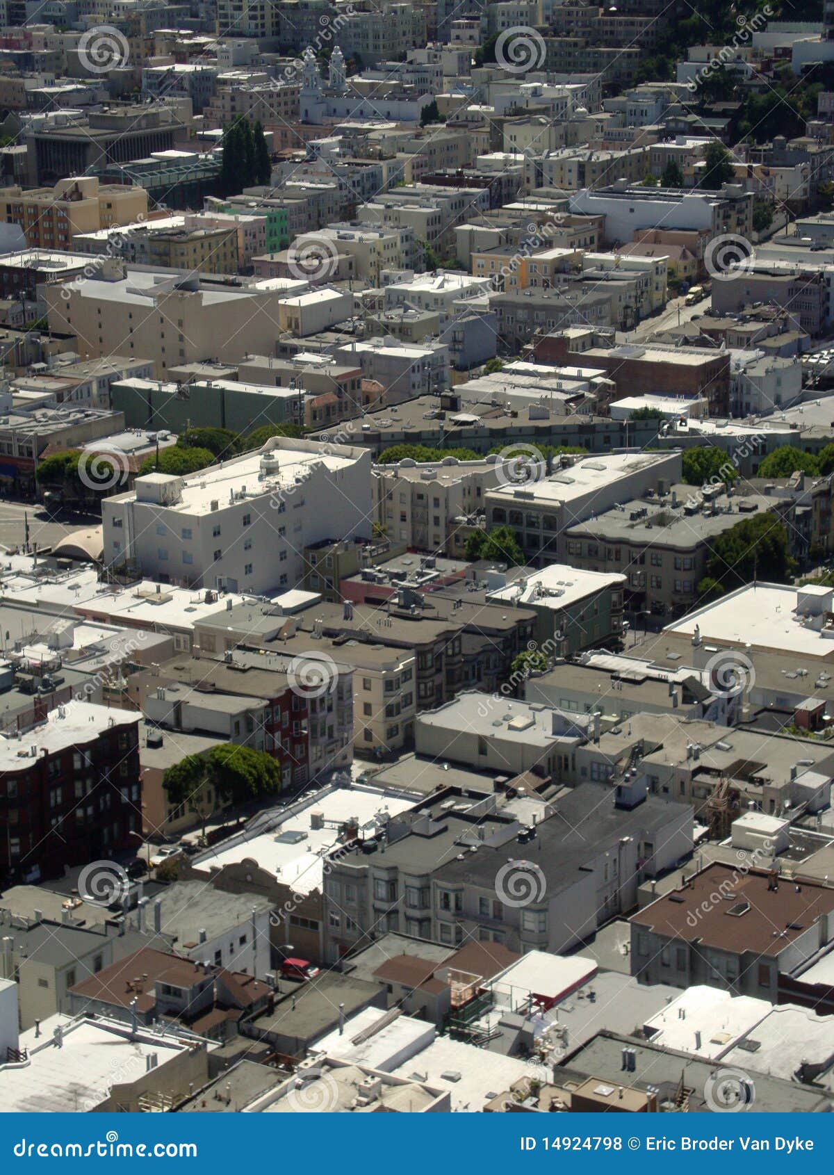 North Beach San Francisco Roof Tops Stock Photo Image of hills, city