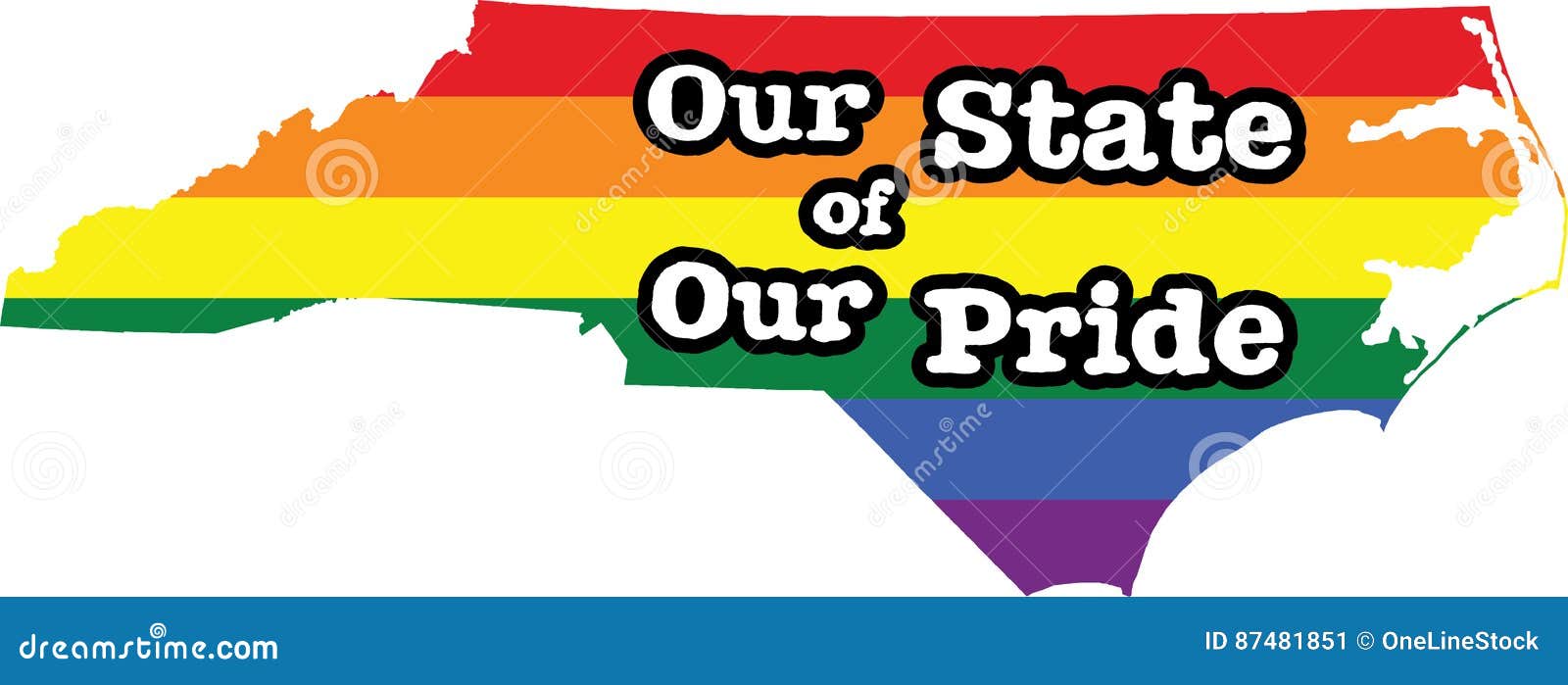 North Carolina Gay Pride Vector State Sign Stock Vector Illustration
